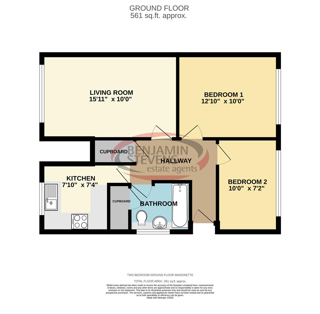 2 bed maisonette for sale in Sycamore Drive, St Albans - Property Floorplan