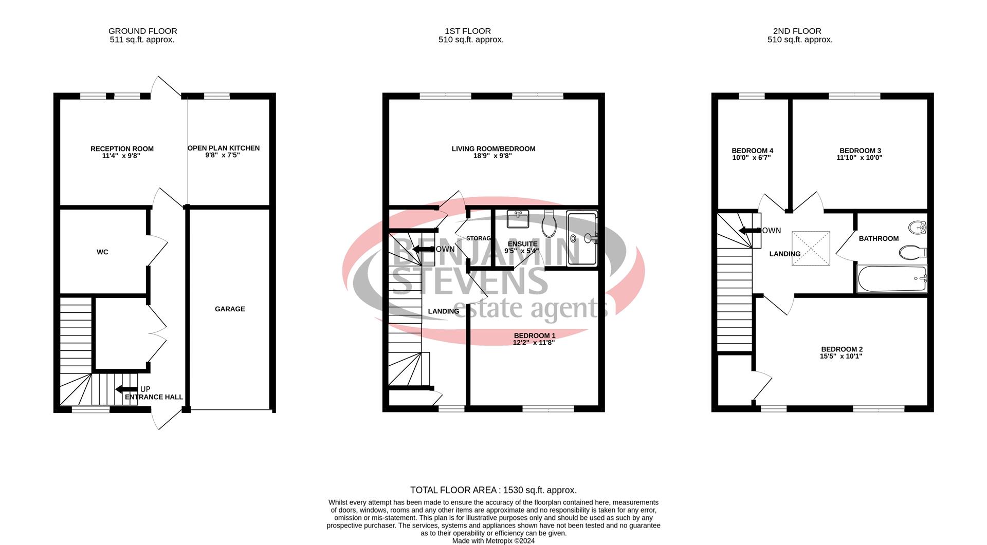 4 bed town house for sale in Camborne Road, Edgware - Property Floorplan