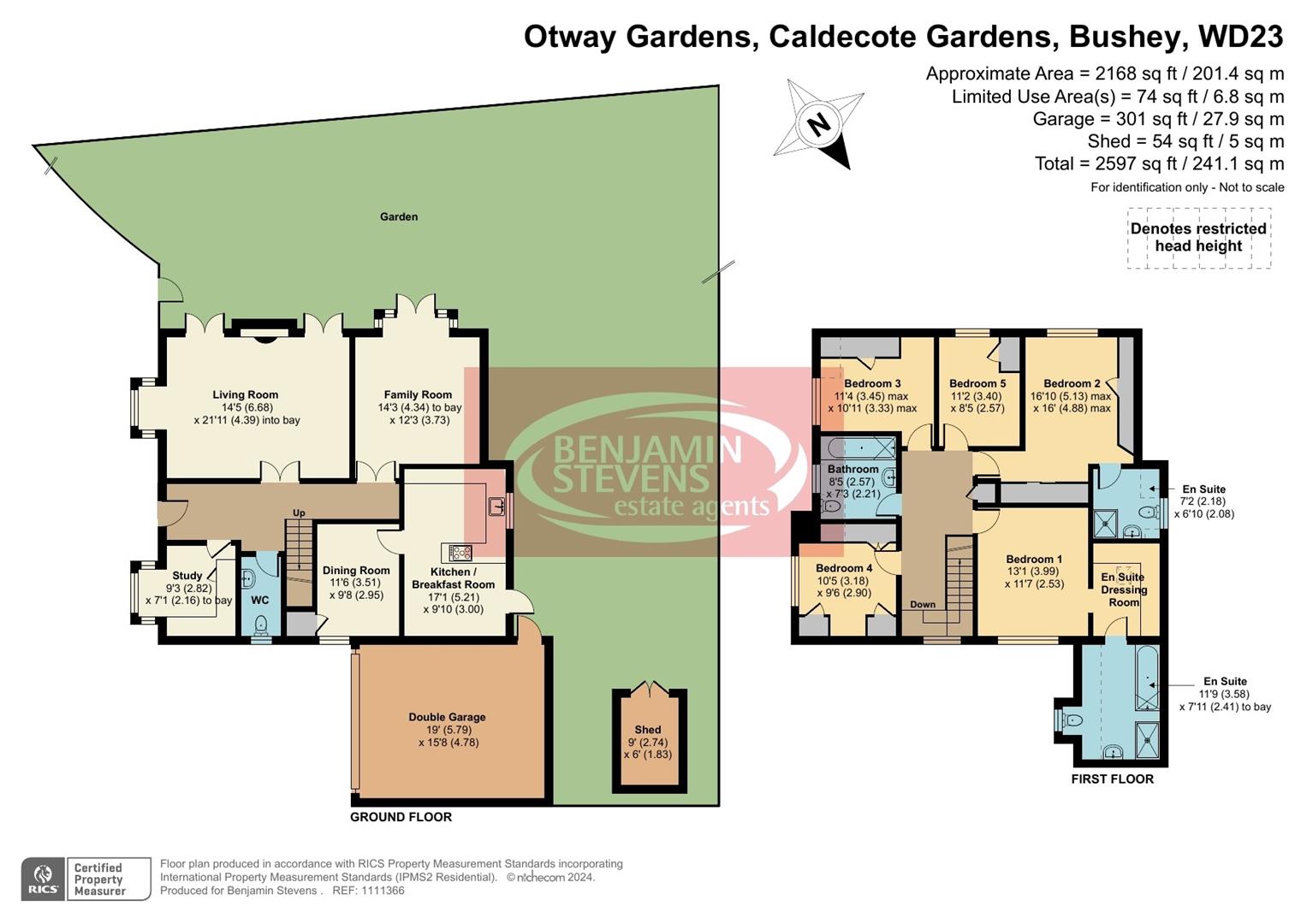 5 bed house for sale in Otway Gardens, Bushey Heath - Property Floorplan