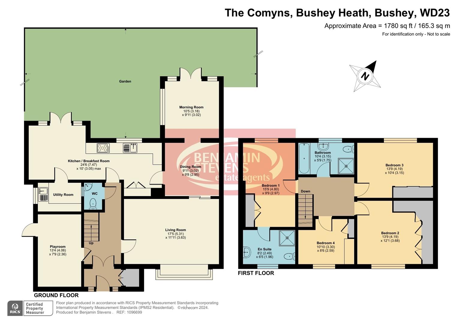 4 bed detached house for sale in The Comyns, Bushey - Property Floorplan