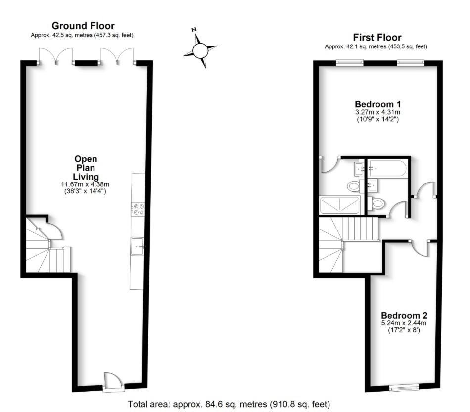 2 bed flat for sale in Sparrows Herne, Bushey - Property Floorplan