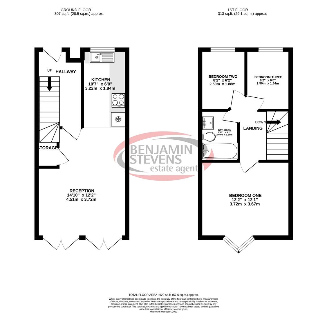 3 bed semi-detached house to rent in Sparrows Herne, Bushey - Property Floorplan