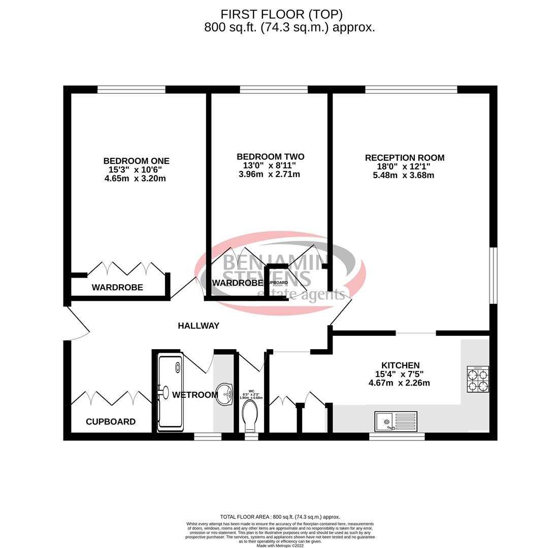 2 bed flat to rent in Stratton Close, Edgware - Property Floorplan