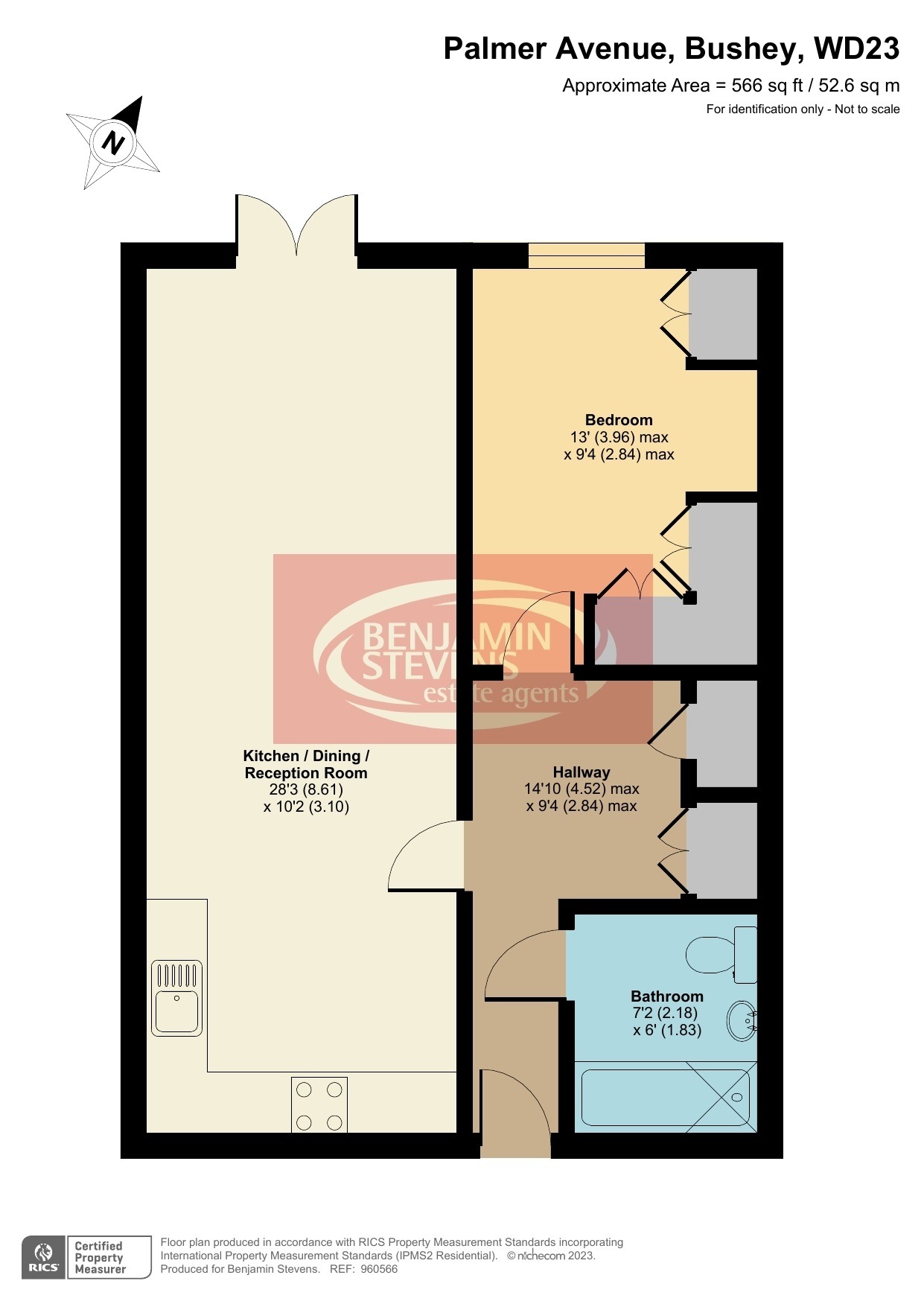 1 bed flat to rent in Palmer Avenue, Bushey - Property Floorplan