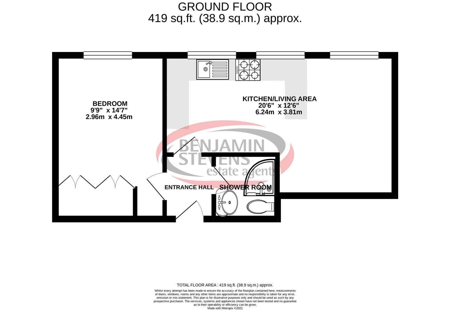 1 bed flat to rent in High Street, Bushey - Property Floorplan