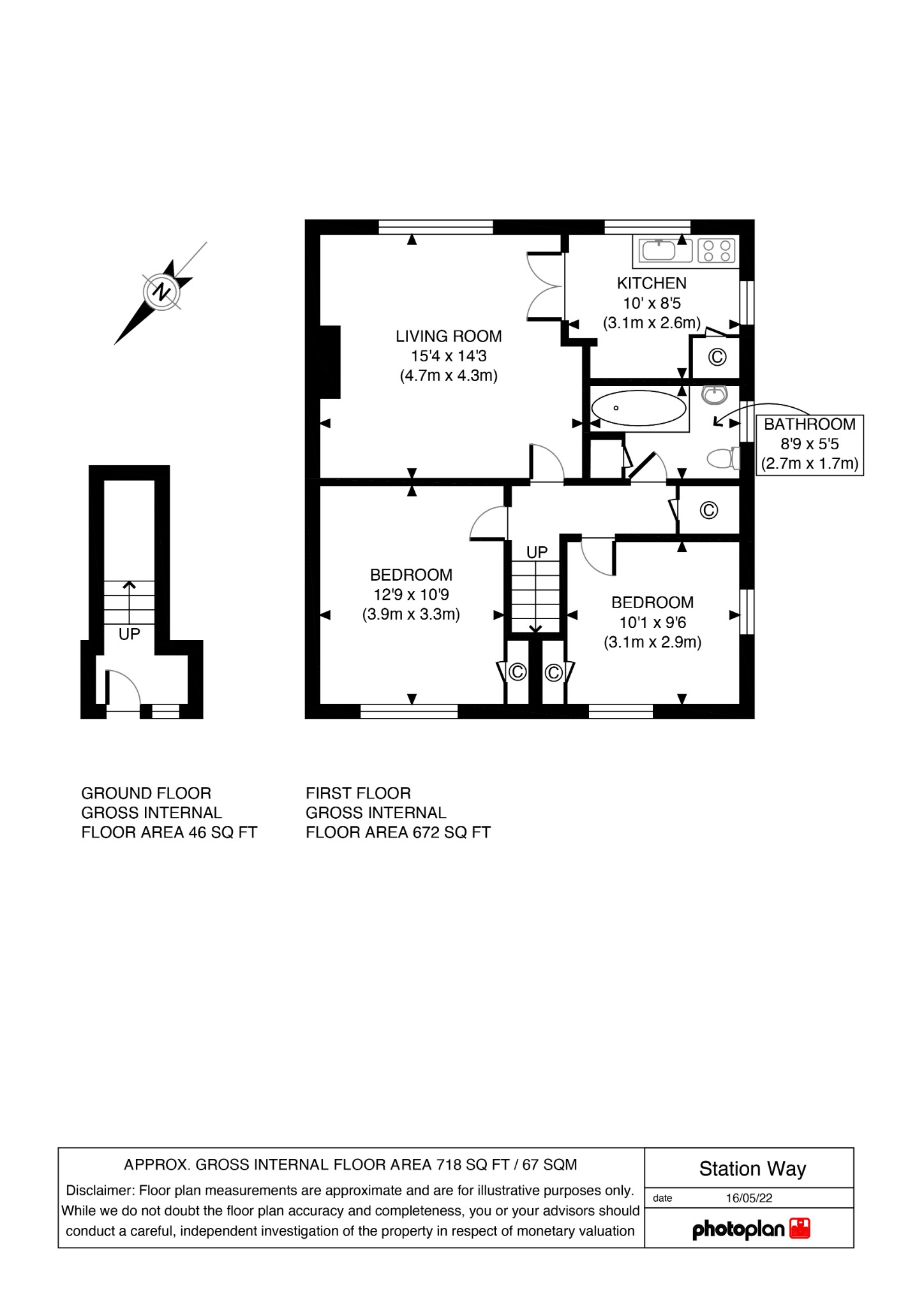 2 bed maisonette for sale in Station Way, Buckhurst Hill - Property Floorplan