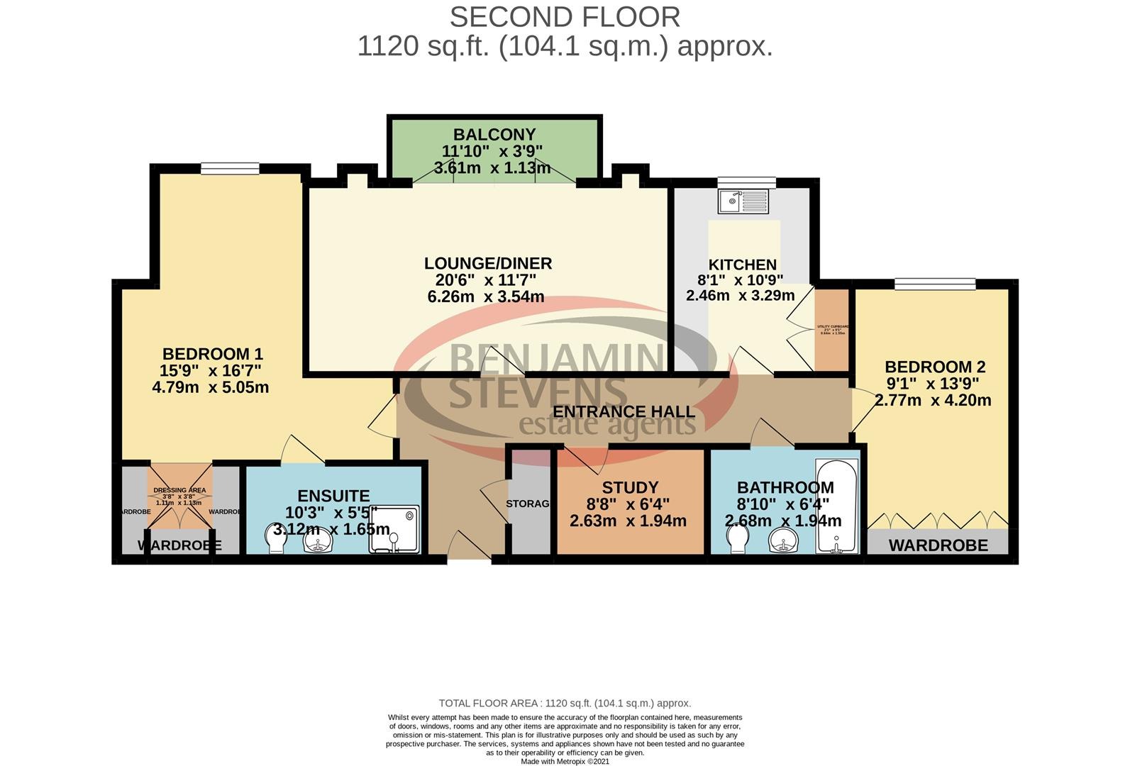 2 bed flat to rent in Aspen Place, Bushey - Property Floorplan