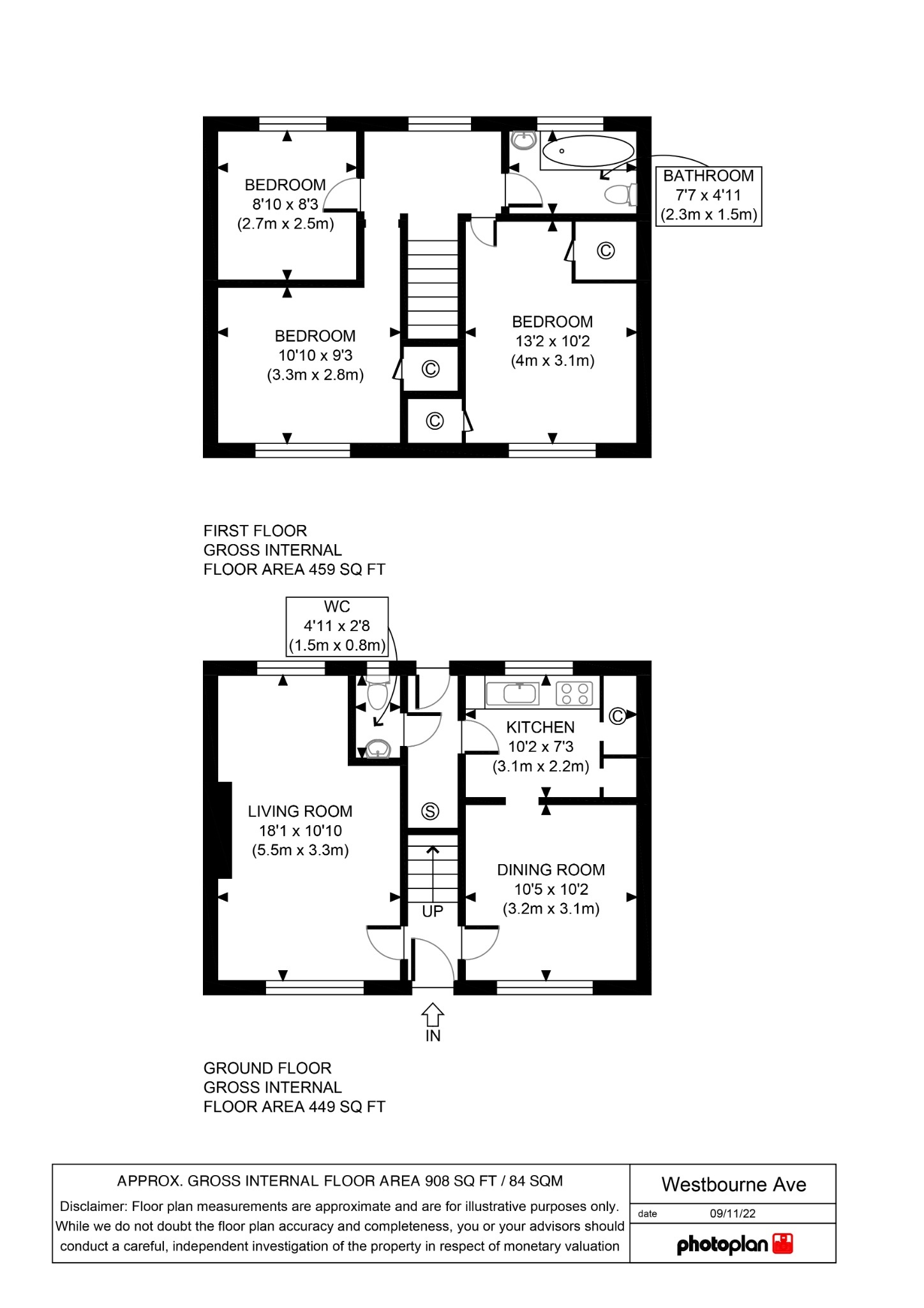 3 bed semi-detached house for sale in Westbourne Avenue, Clevedon - Property Floorplan