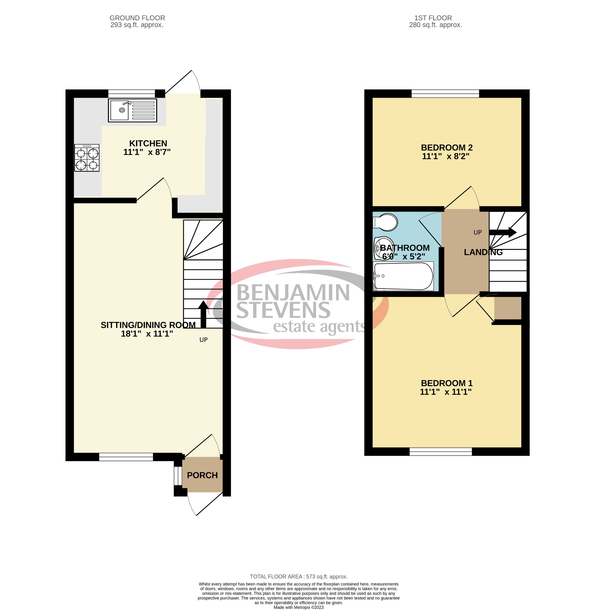 2 bed terraced house to rent in Springwood Crescent, Edgware - Property Floorplan