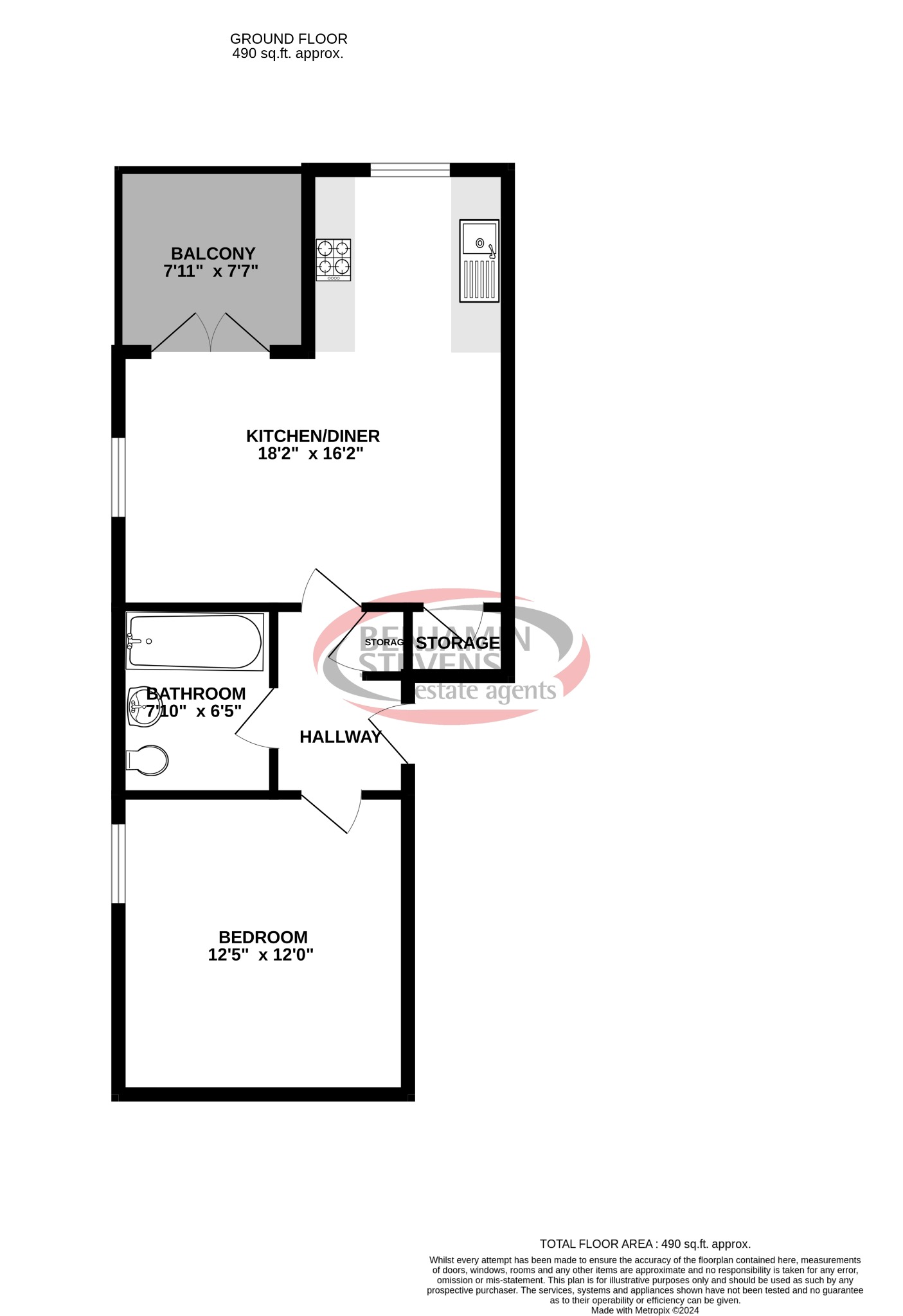 1 bed flat to rent in Colliford Court, Edgware - Property Floorplan