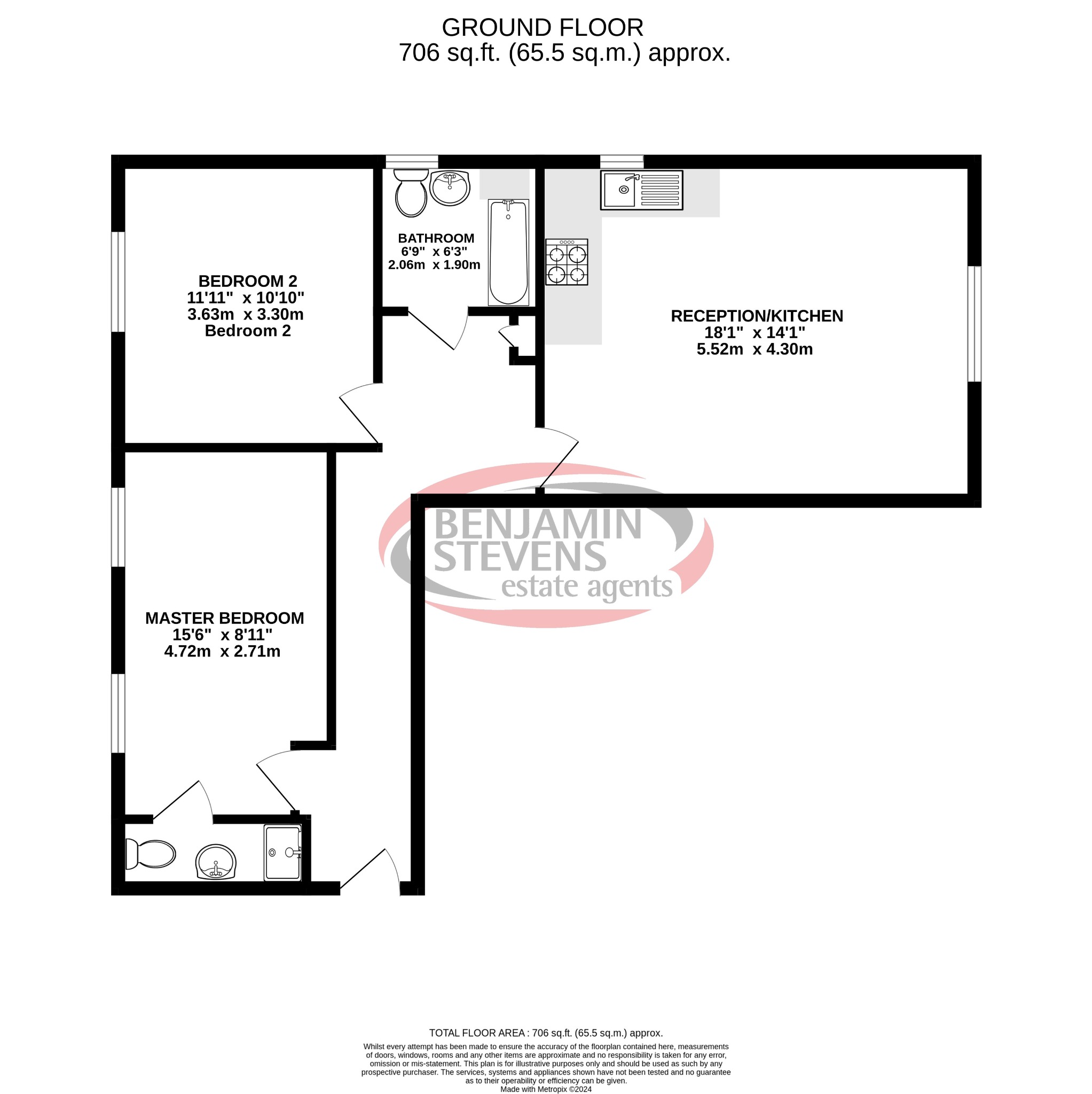 2 bed flat to rent in Baldwin Court, London - Property Floorplan