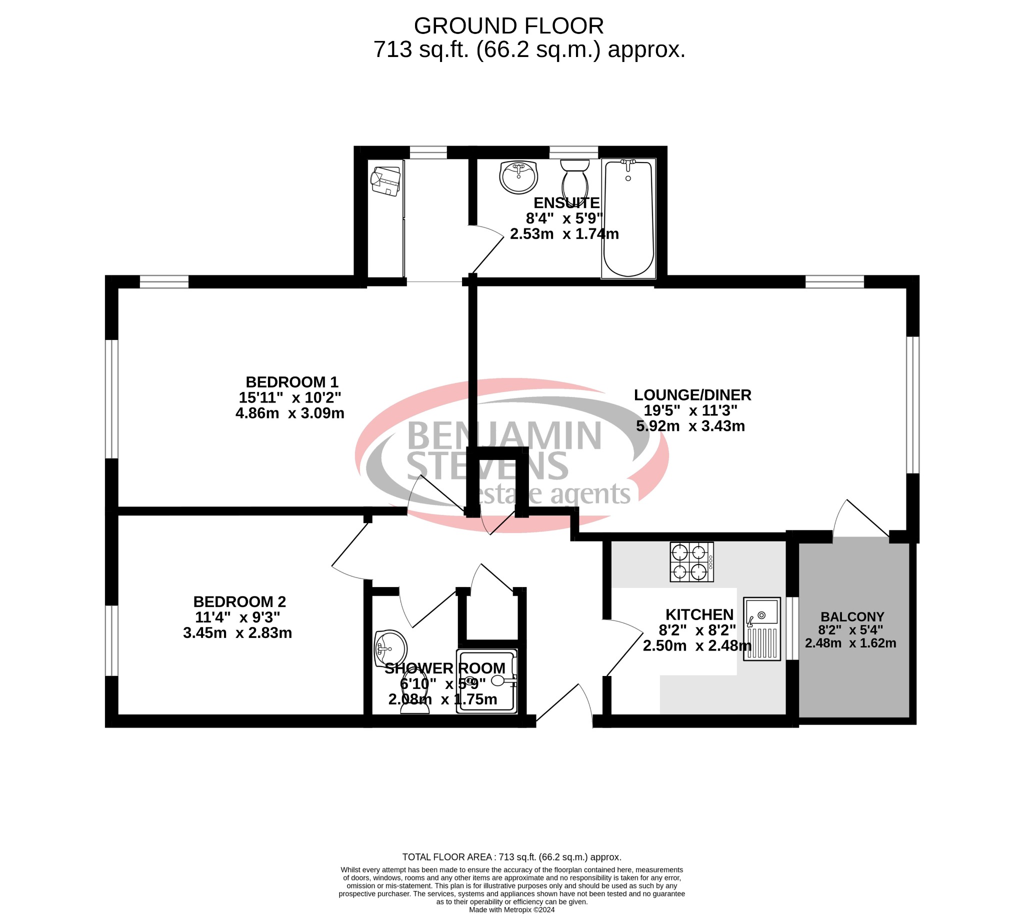 2 bed flat to rent in Sherbourne Place, Stanmore - Property Floorplan