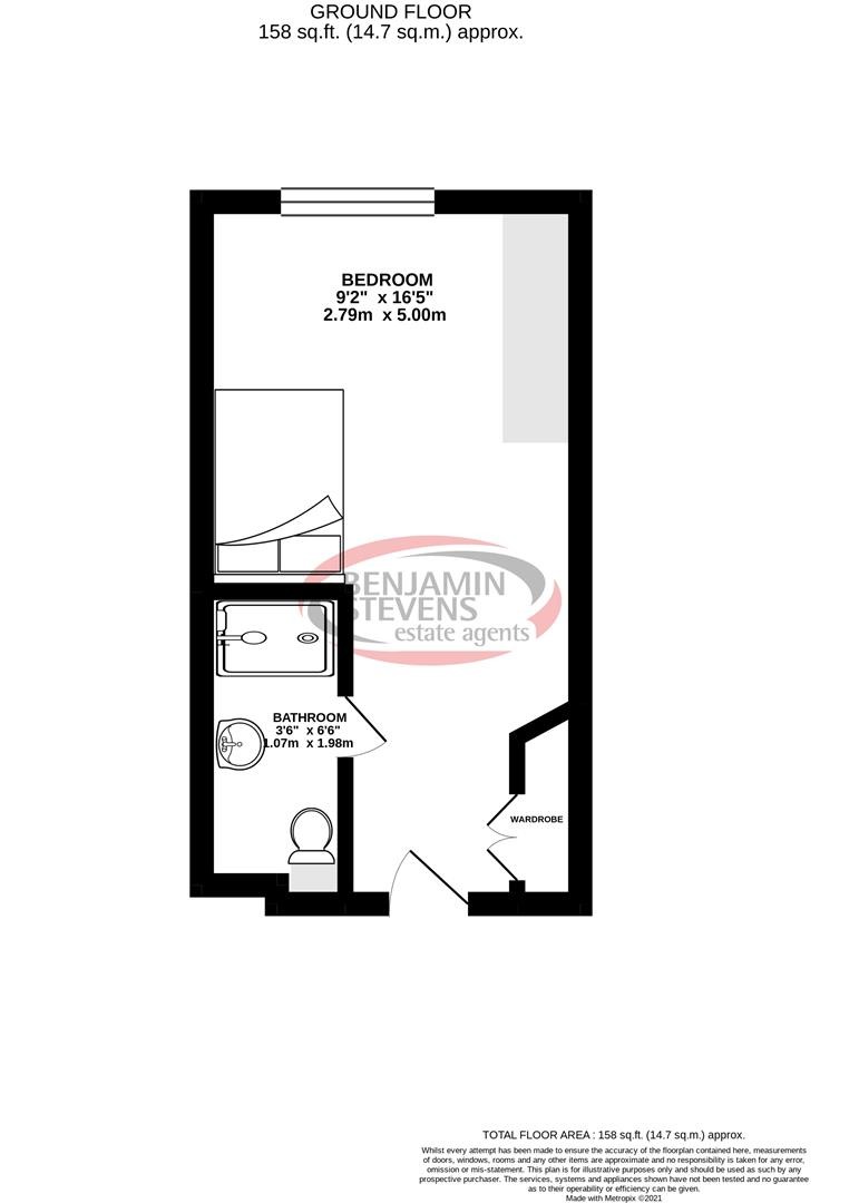 Studio flat for sale in Dumfries Street, Luton - Property Floorplan