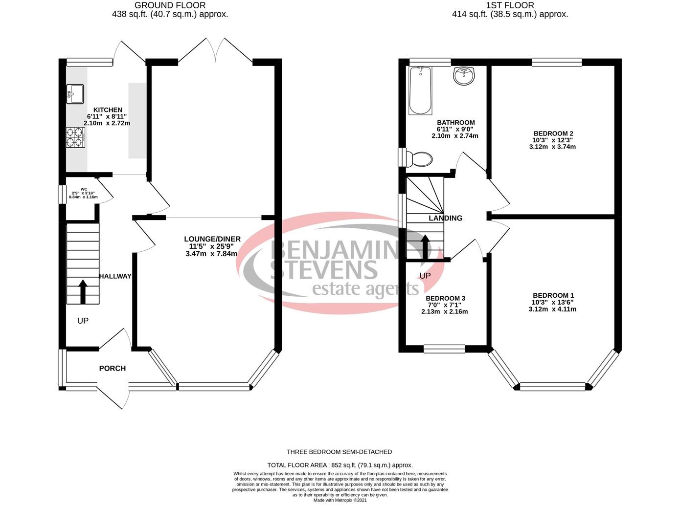 3 bed semi-detached house to rent in Merlin Crescent, Edgware - Property Floorplan