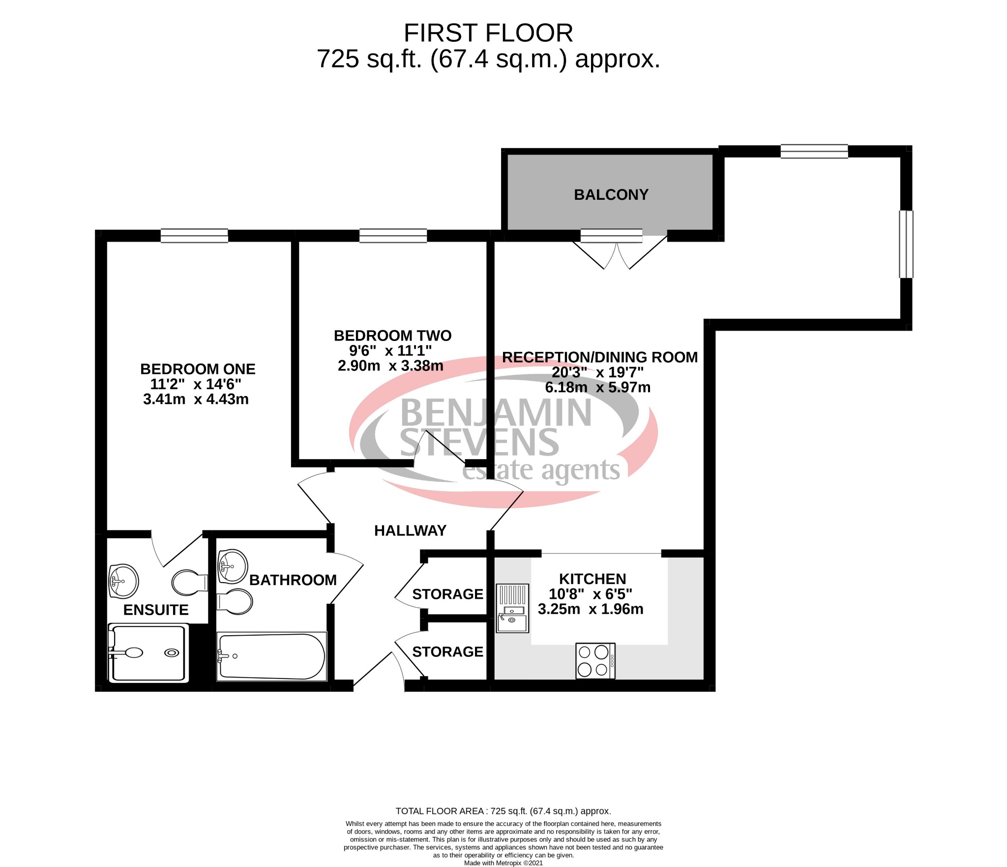 2 bed flat to rent in Holly Street, Luton - Property Floorplan