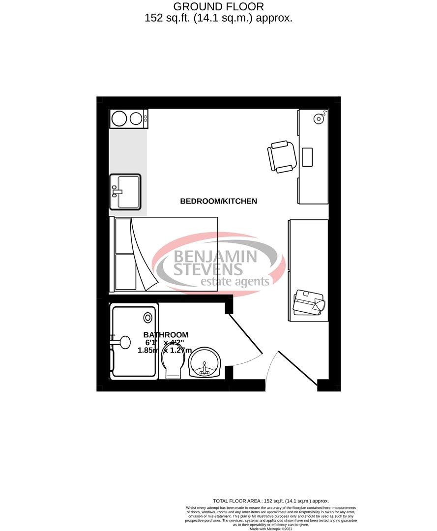 1 bed flat for sale in Park Street, Luton - Property Floorplan