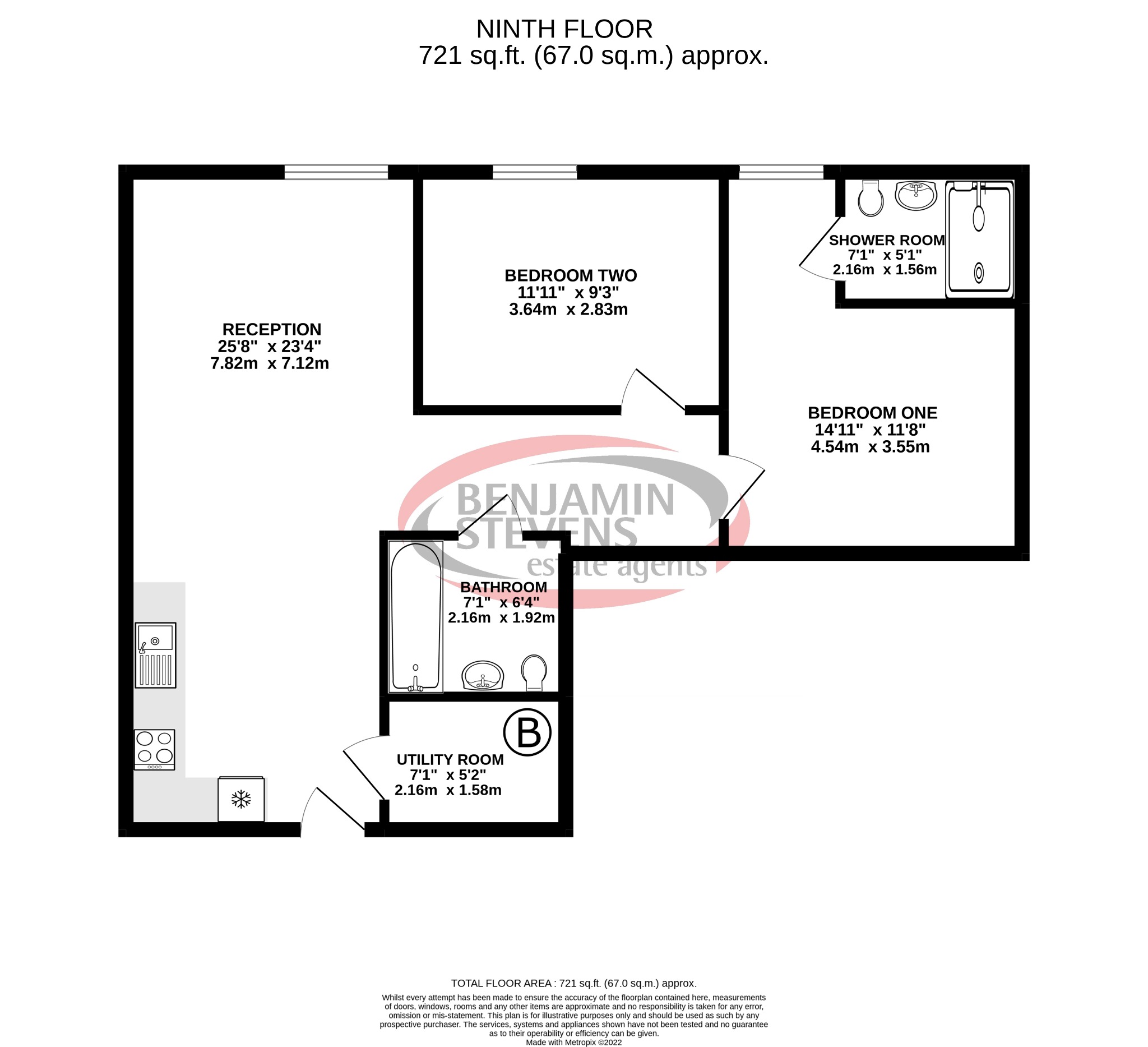 2 bed flat for sale in Kimpton Road, Luton - Property Floorplan