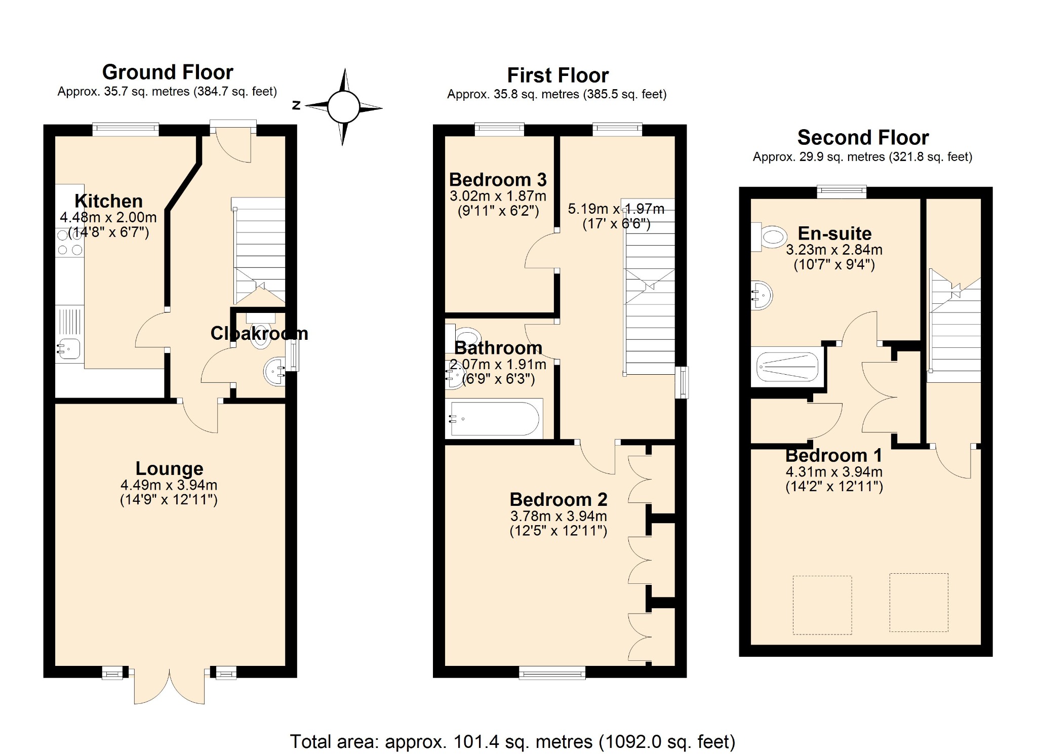 3 bed semi-detached house for sale in Hayward Close, Stevenage - Property Floorplan