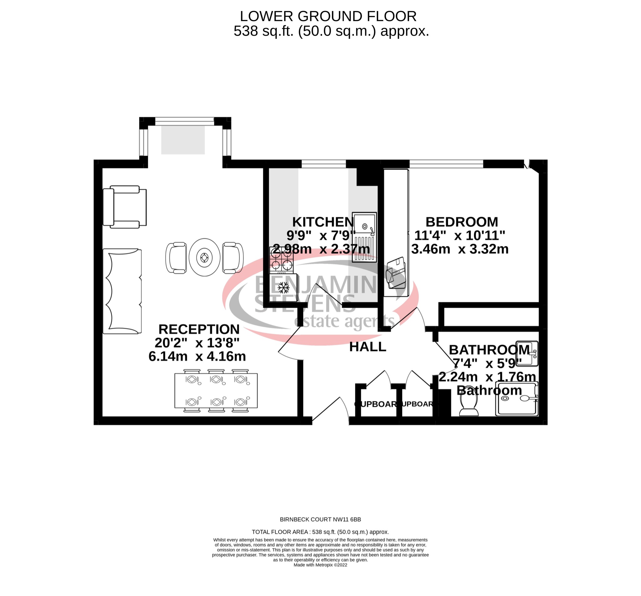 1 bed flat for sale in Finchley Road, London - Property Floorplan