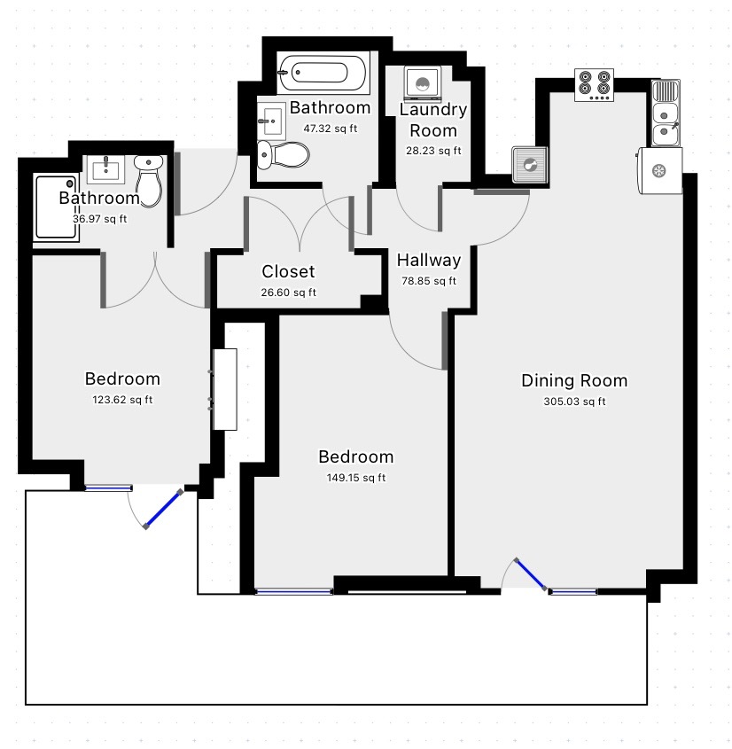 2 bed flat to rent in Coster Avenue, London - Property Floorplan