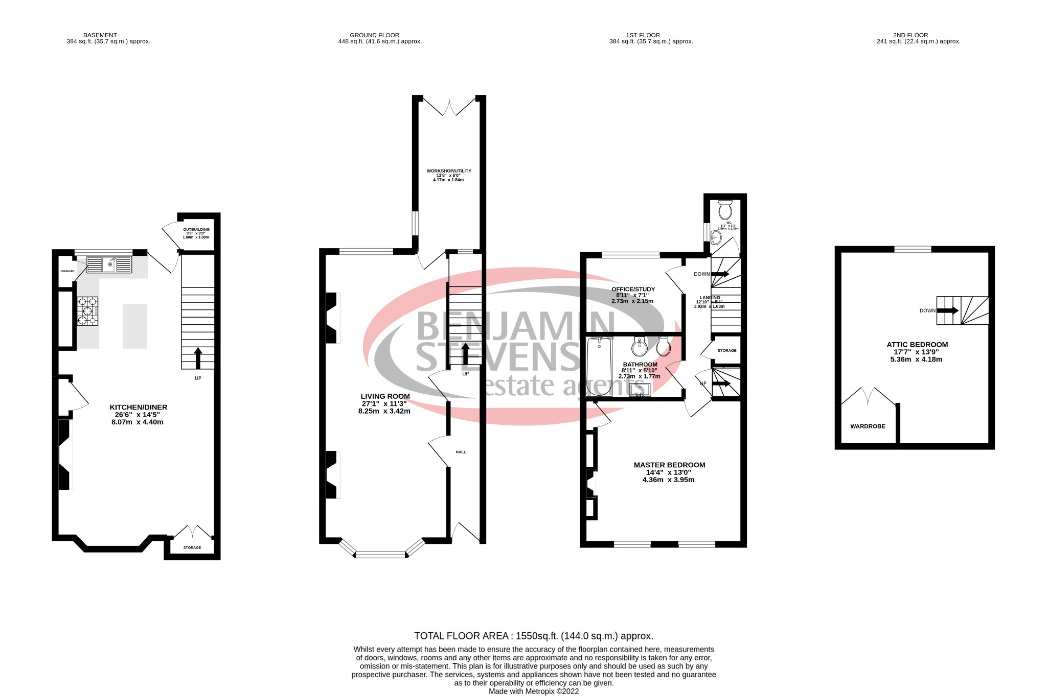 3 bed terraced house for sale in Vernon Terrace, Northampton - Property Floorplan