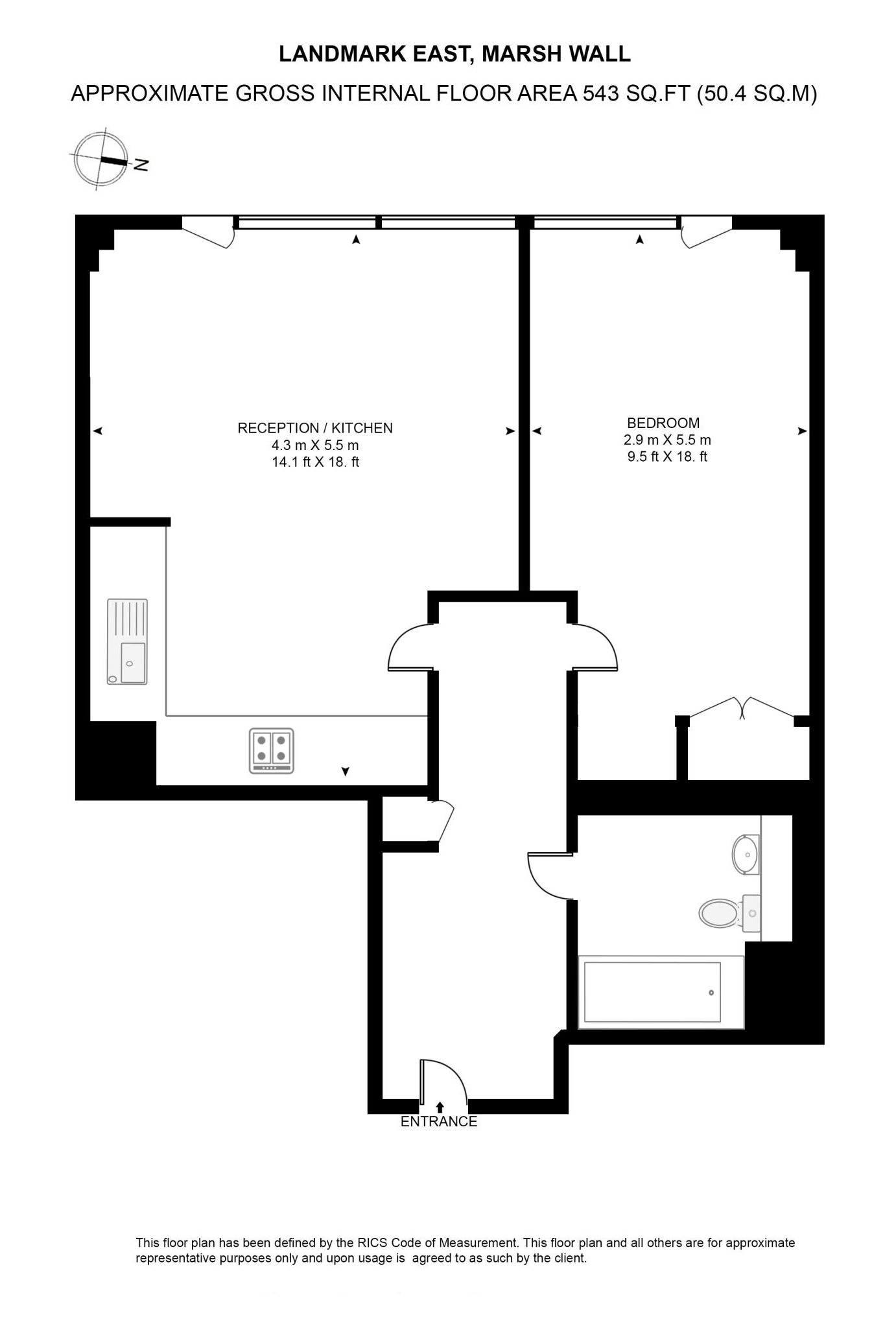 1 bed flat for sale in Marsh Wall, London - Property Floorplan