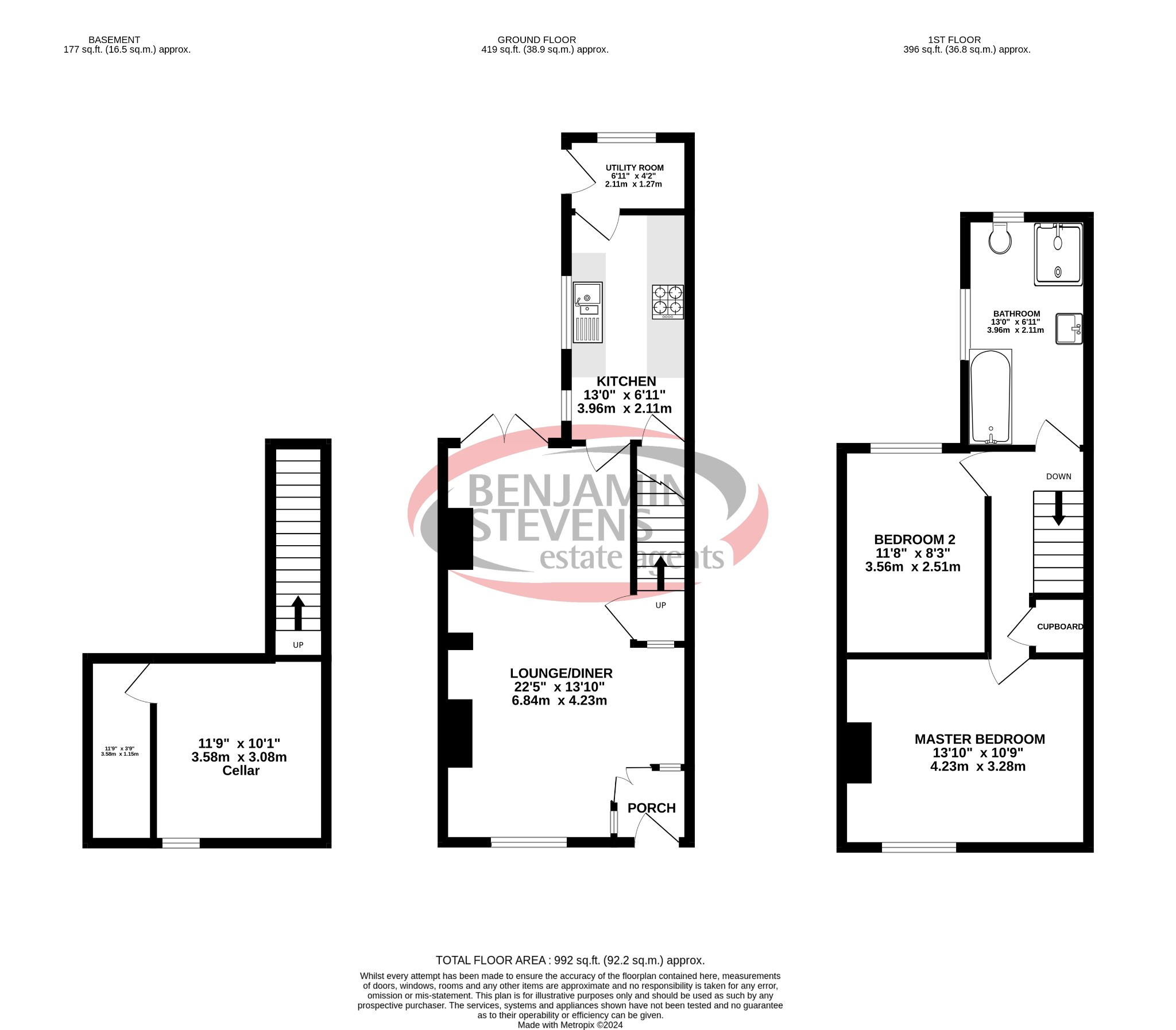 2 bed terraced house for sale in Queens Road, Northampton - Property Floorplan