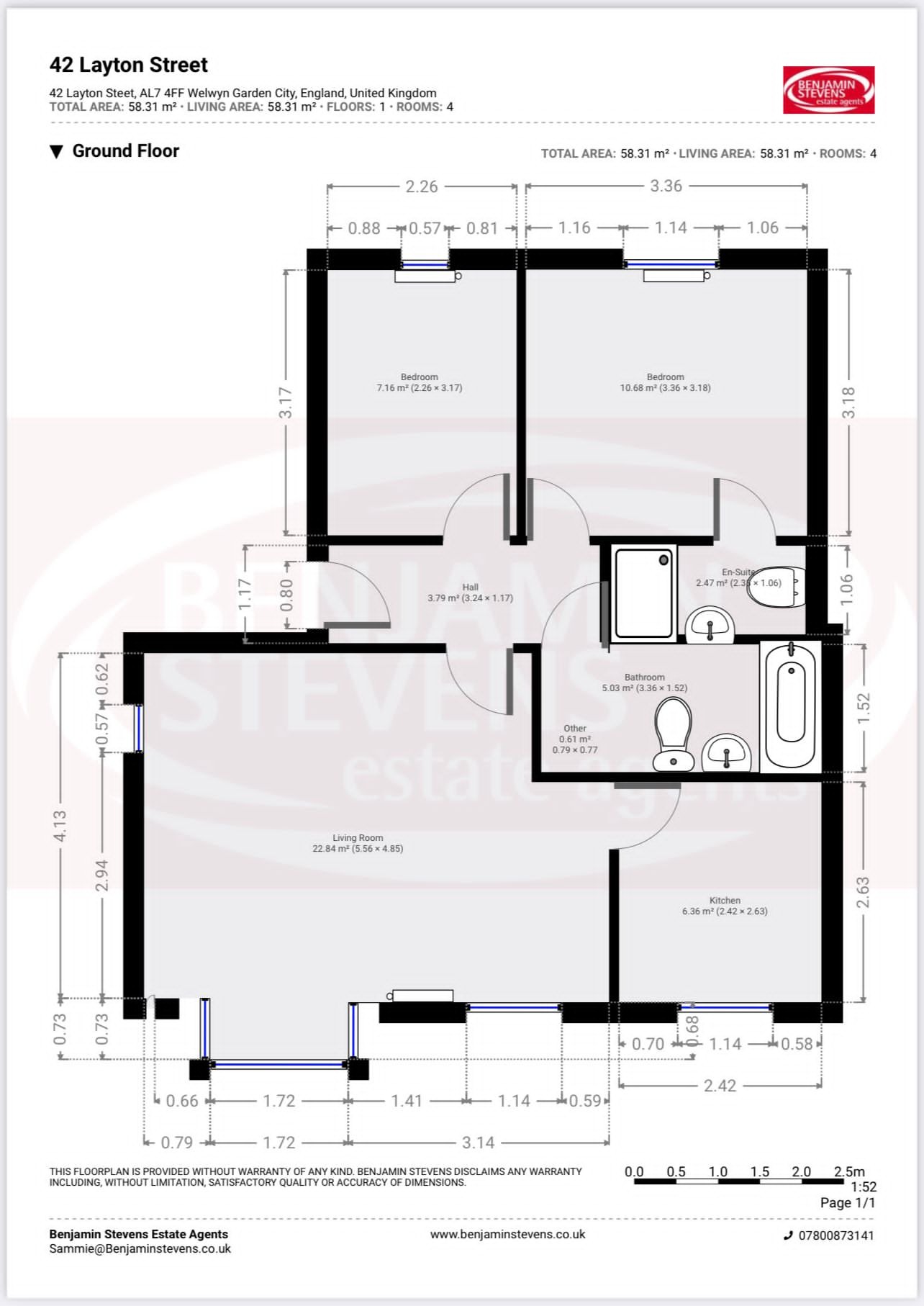 2 bed flat for sale in Layton Street, Welwyn Garden City - Property Floorplan