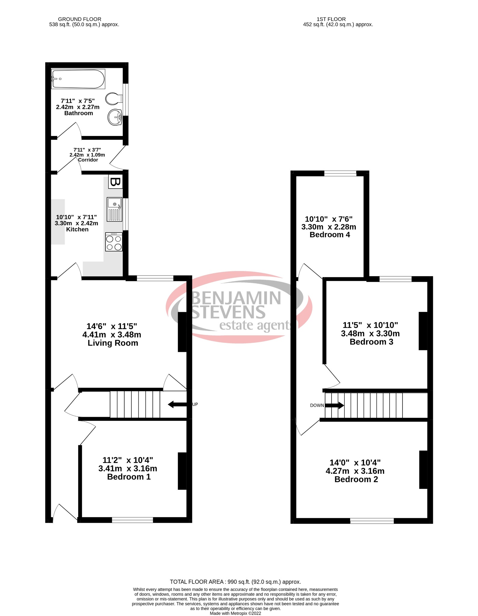 4 bed terraced house for sale in Jubilee Street, Rugby - Property Floorplan