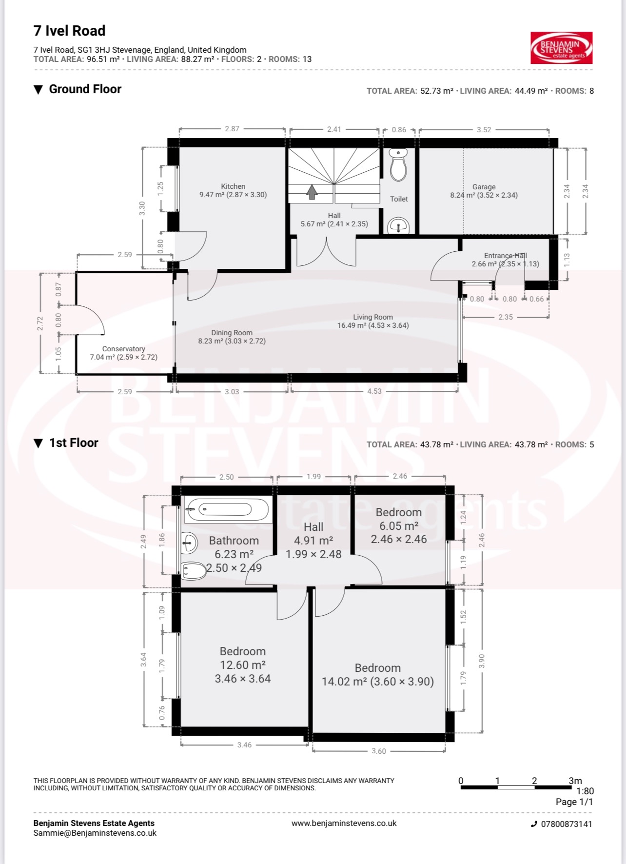3 bed terraced house for sale in Ivel Road, Stevenage - Property Floorplan