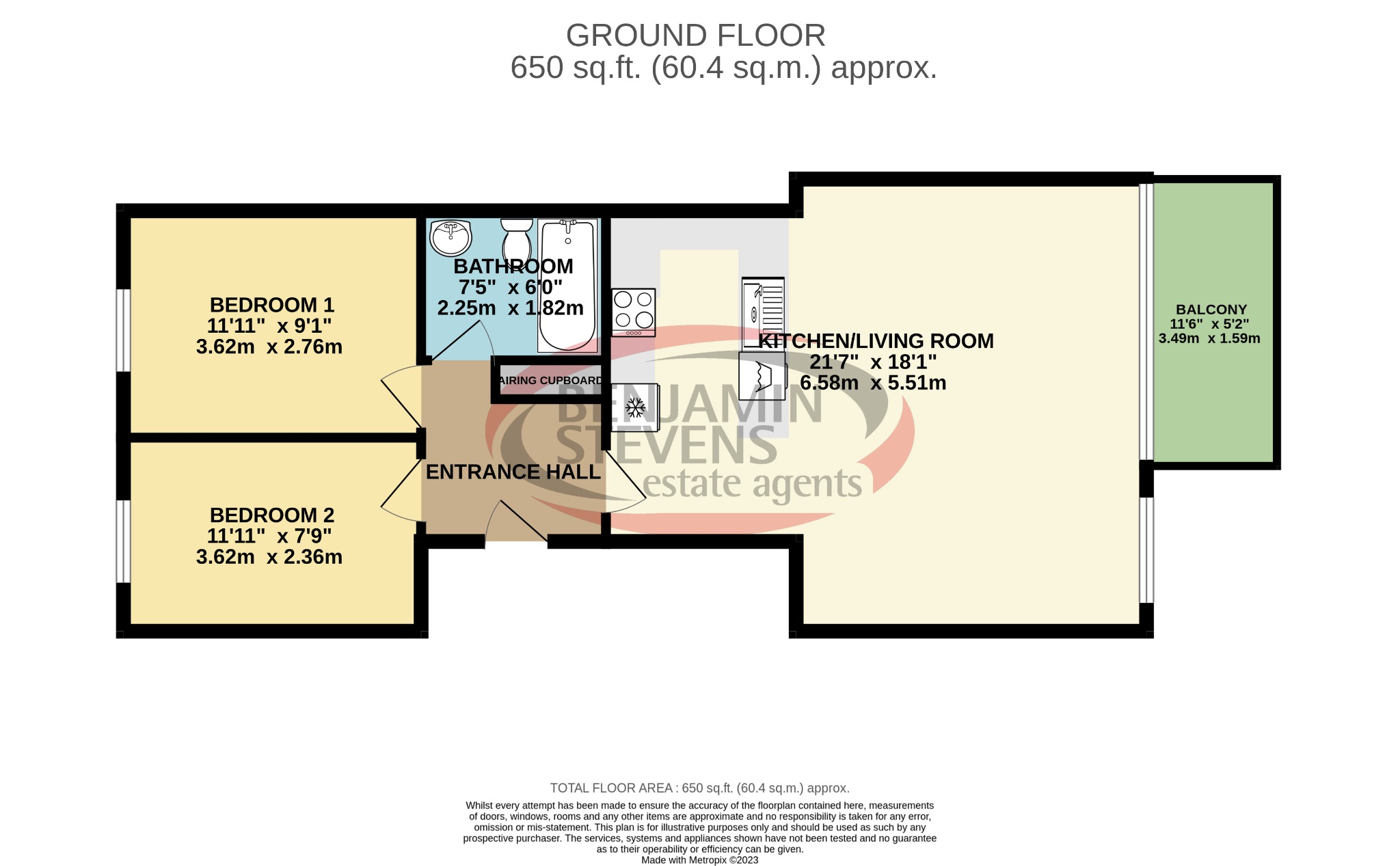 2 bed flat for sale in Mile End Road, London - Property Floorplan