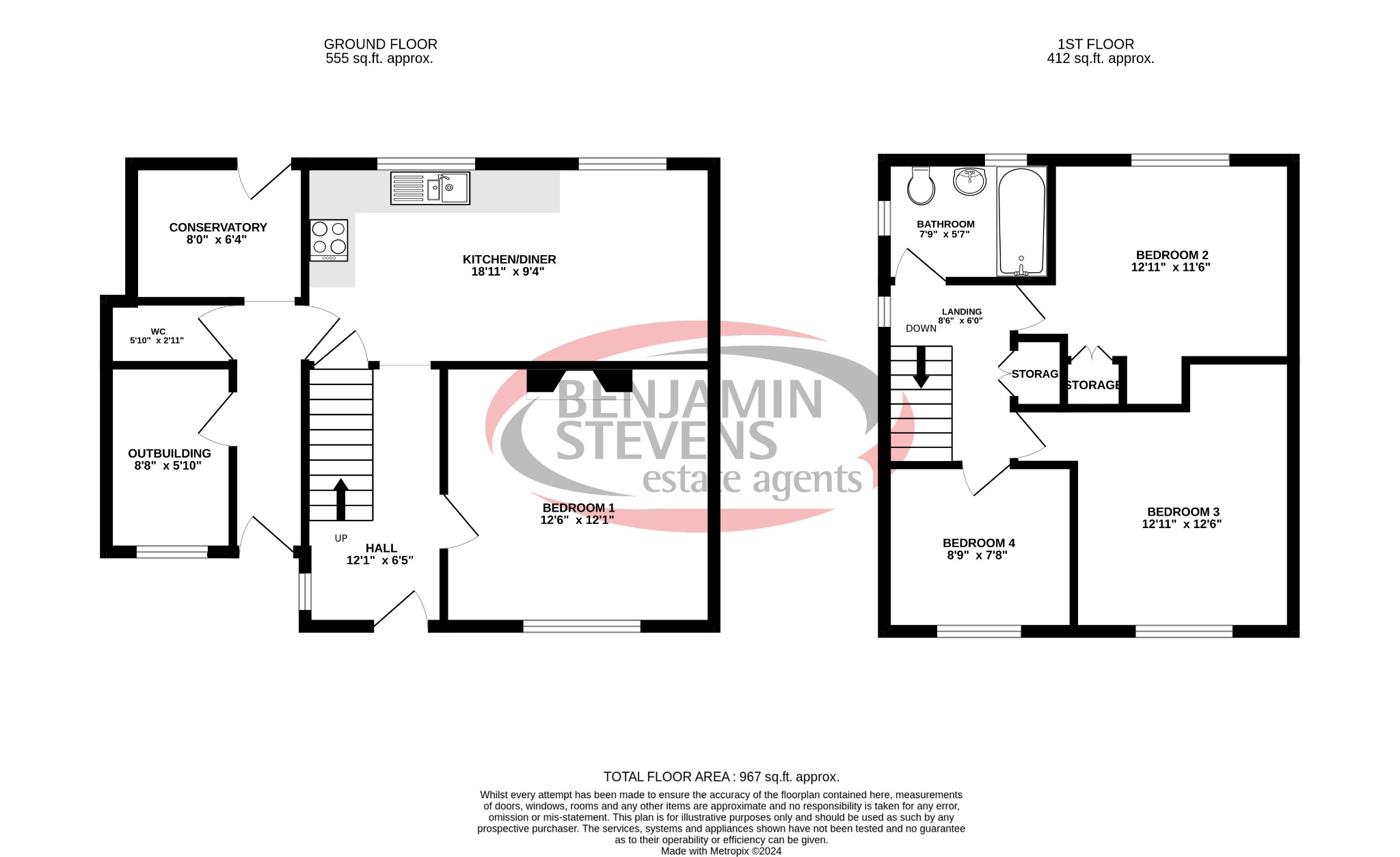 3 bed semi-detached house for sale in Tennyson Road, Daventry - Property Floorplan