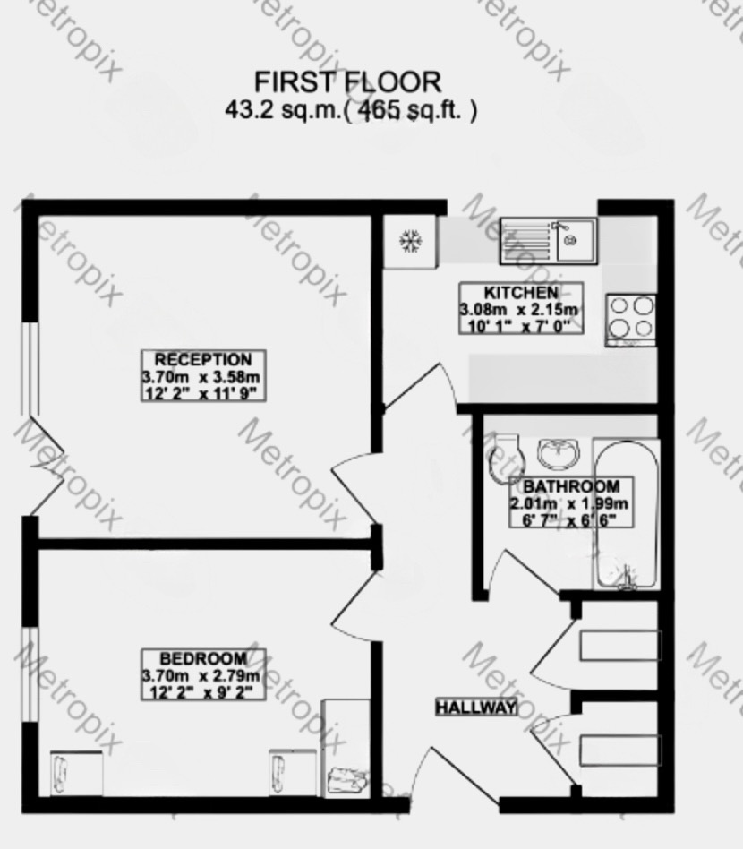 1 bed flat for sale in Dingles Court, Pinner - Property Floorplan