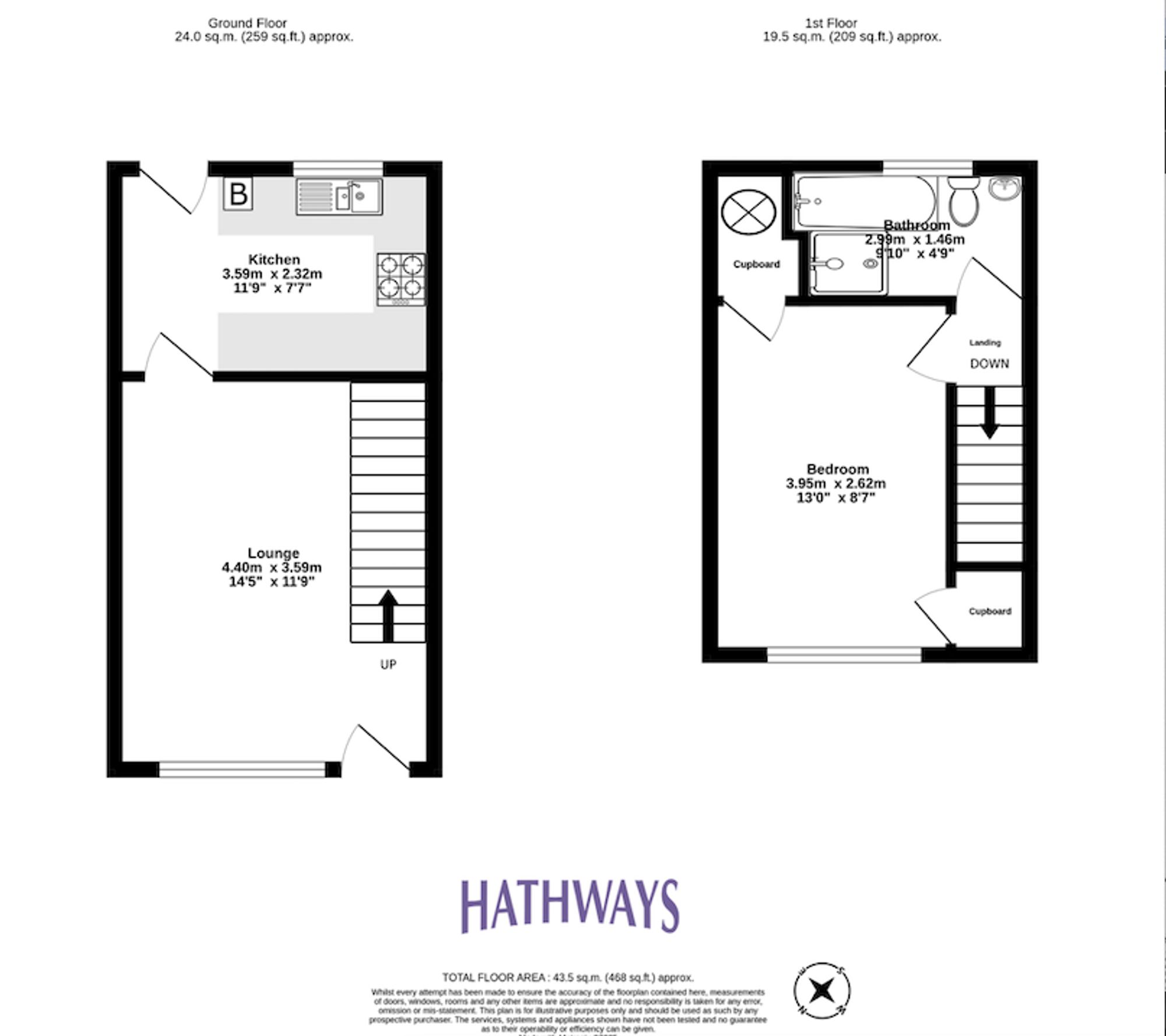 1 bed mid-terraced house for sale in Heather Court, Cwmbran - Property Floorplan