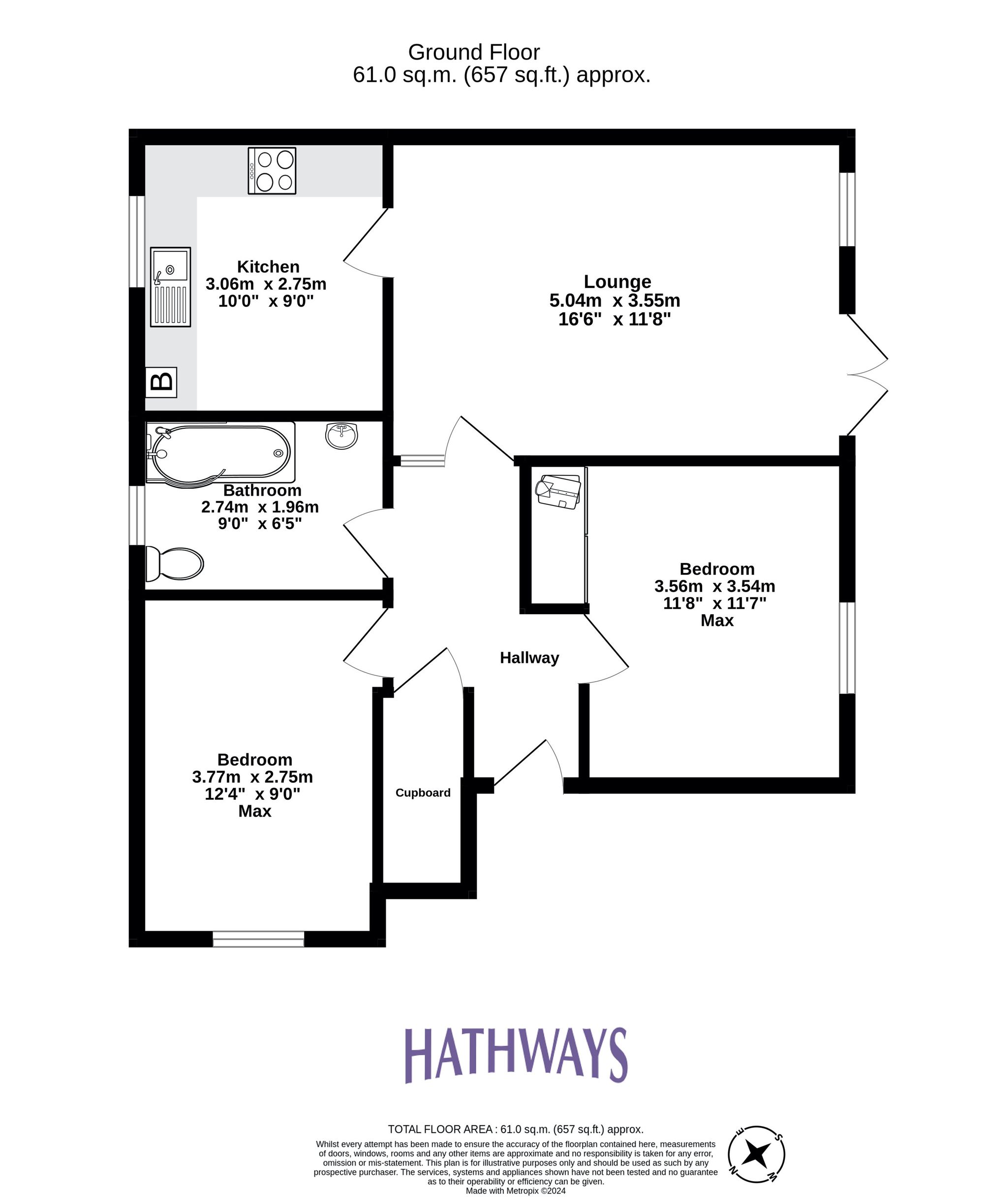 2 bed flat for sale in Rose Gardens, Cwmbran - Property Floorplan