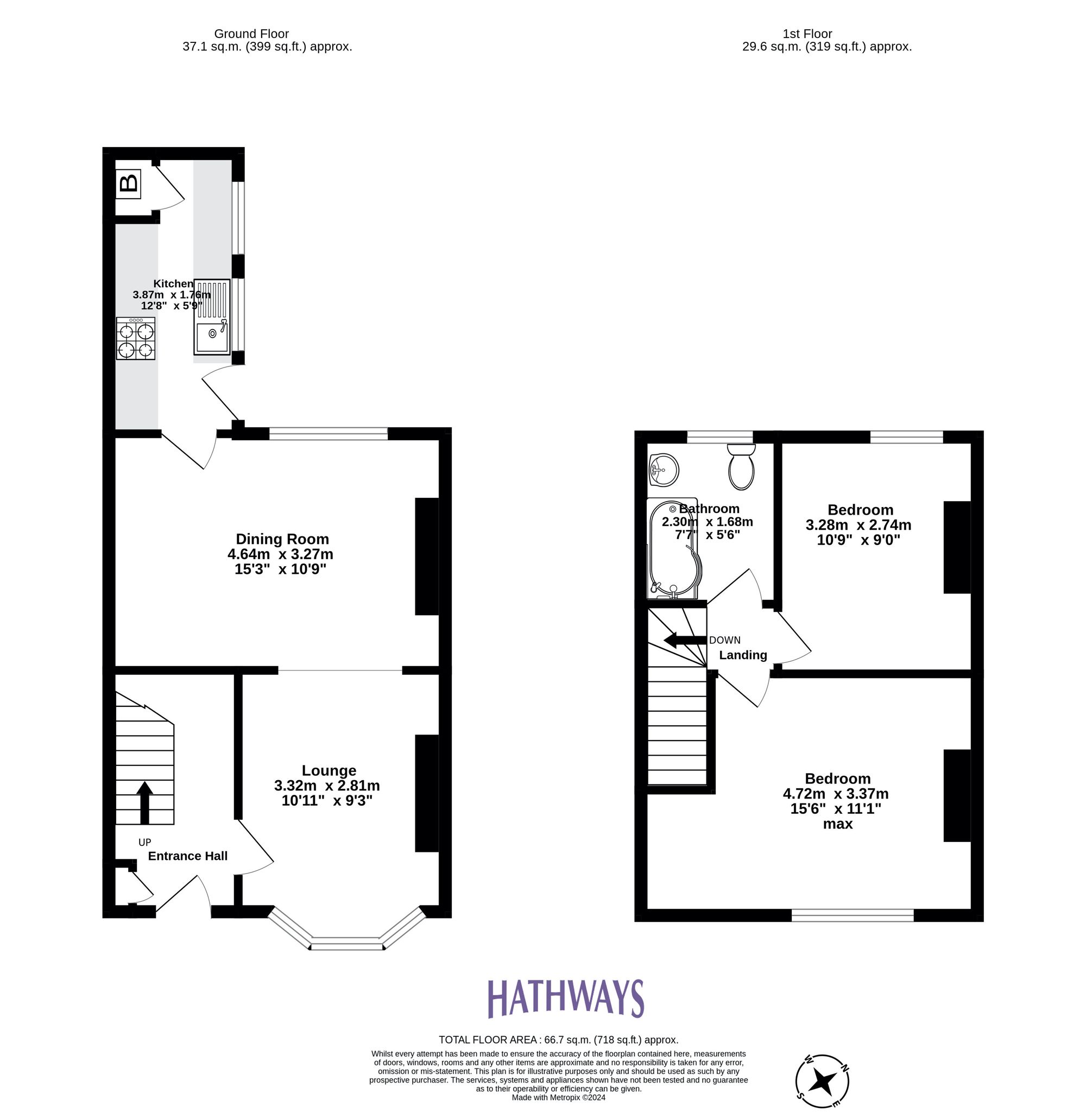 2 bed mid-terraced house for sale in Colne Street, Newport - Property Floorplan