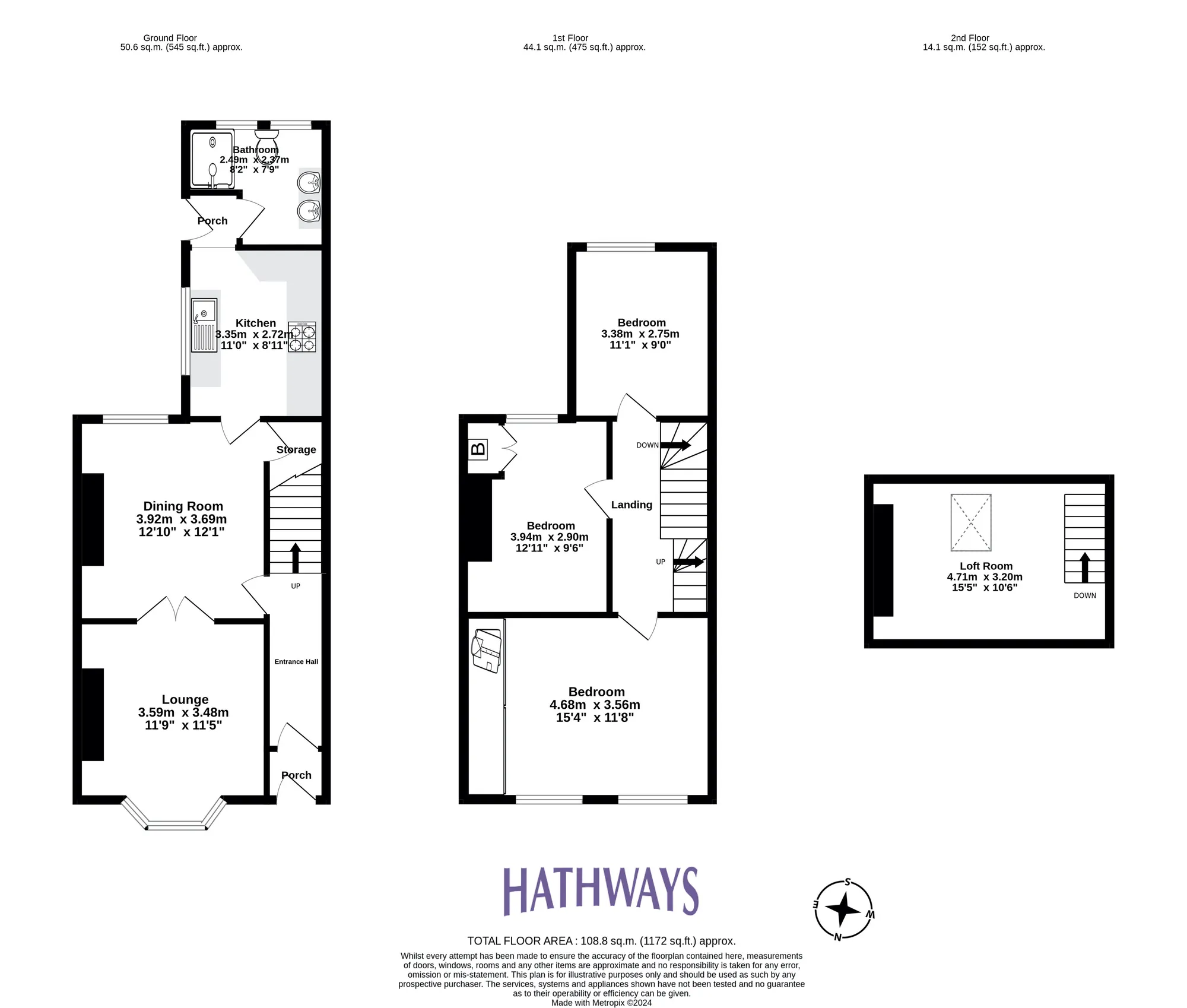 3 bed house for sale in Brooklands Terrace, Cwmbran - Property Floorplan