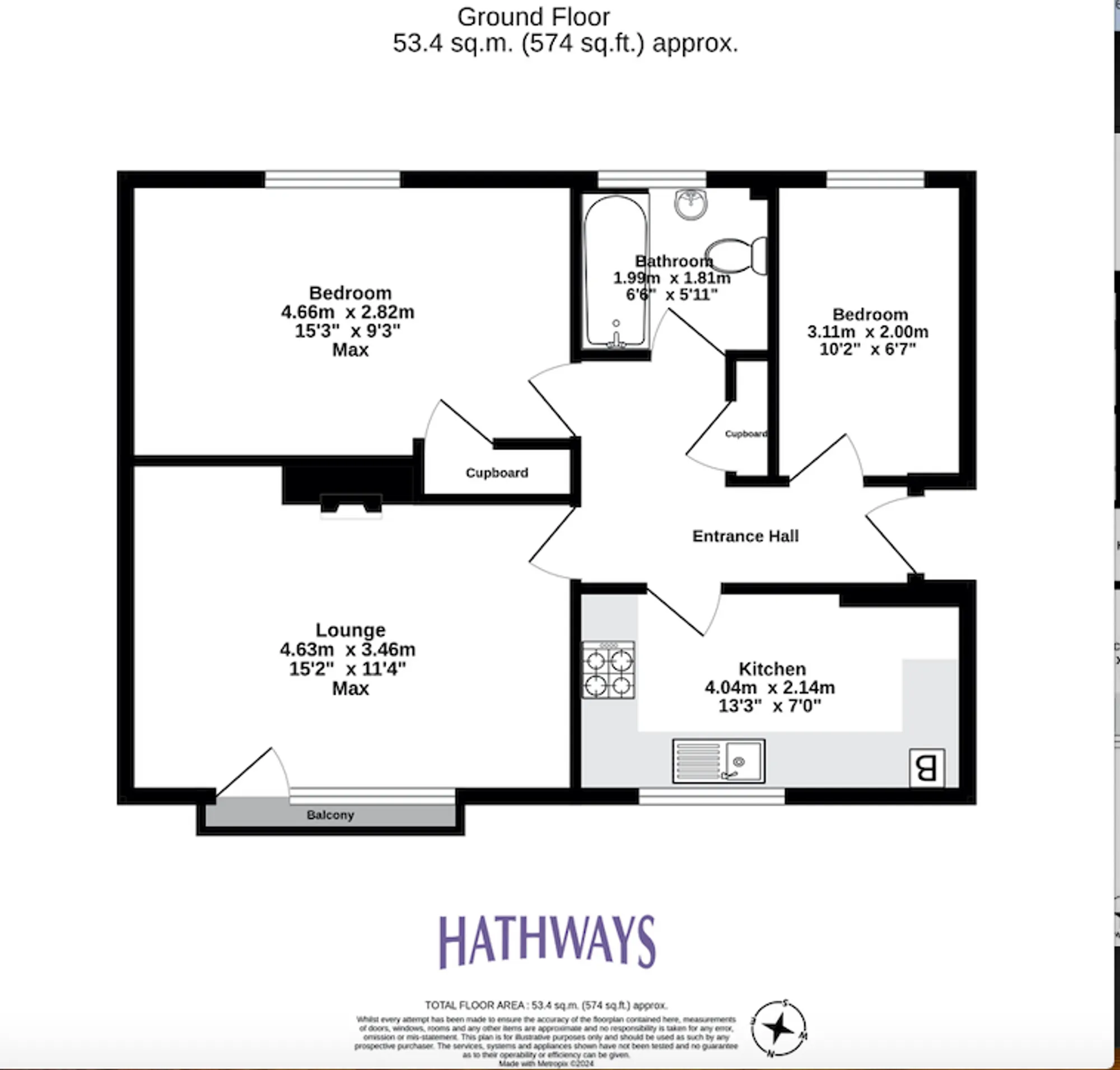 2 bed flat for sale in Caernarvon Crescent, Cwmbran - Property Floorplan