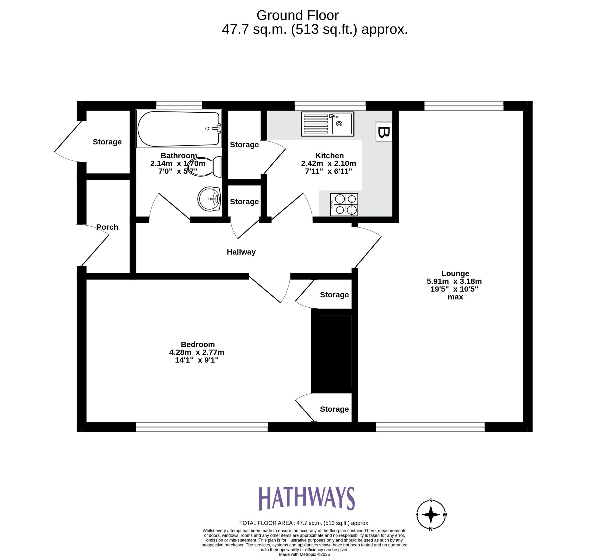 1 bed flat for sale in Rumney Walk, Cwmbran - Property Floorplan