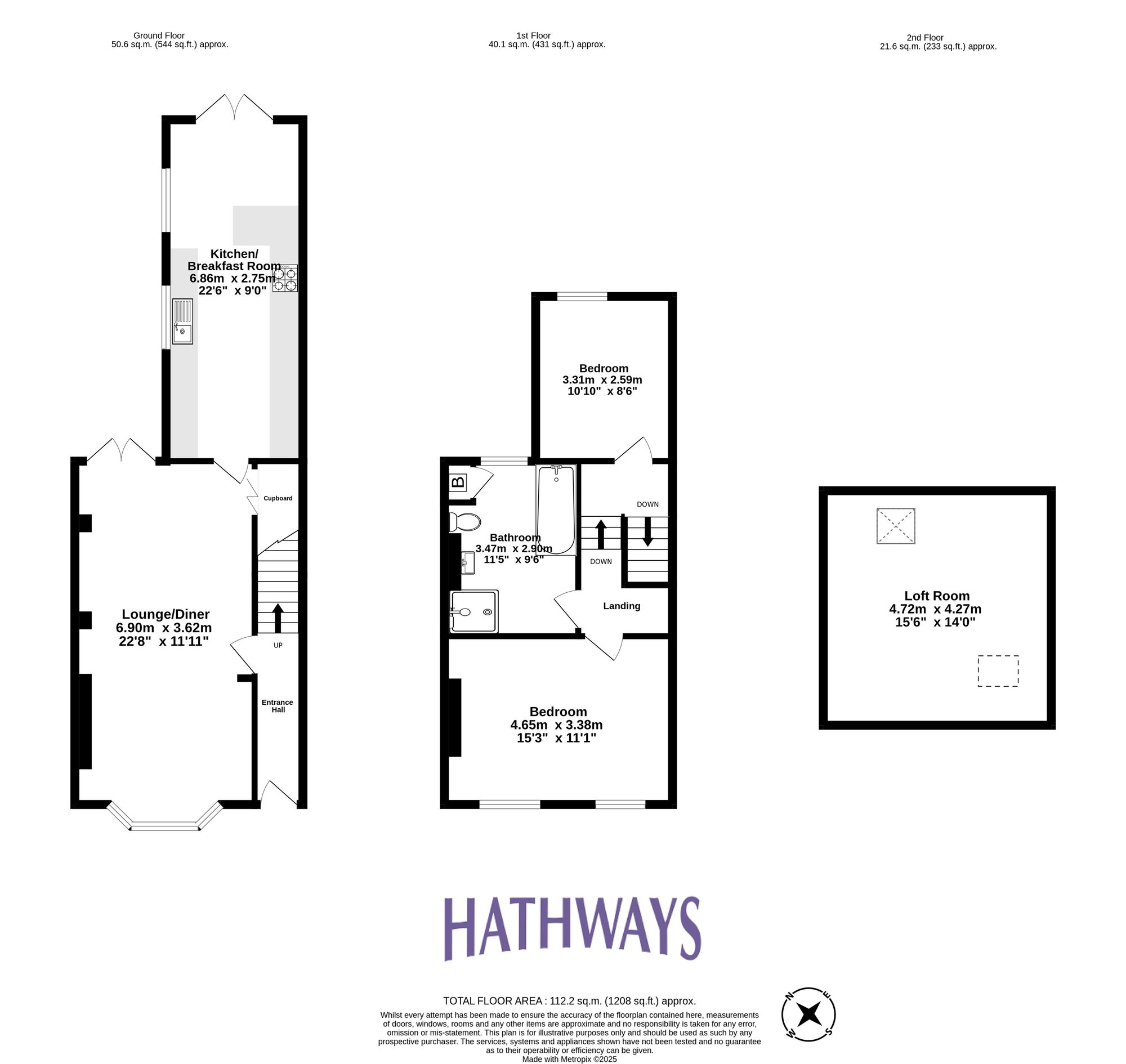 2 bed terraced house for sale in The Highway, Pontypool - Property Floorplan