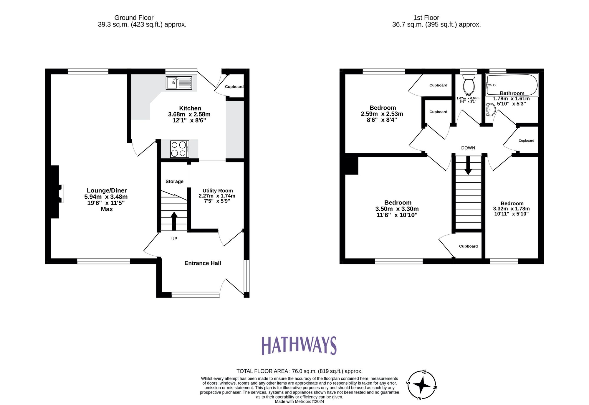 3 bed terraced house for sale in Pembroke Place, Cwmbran - Property Floorplan