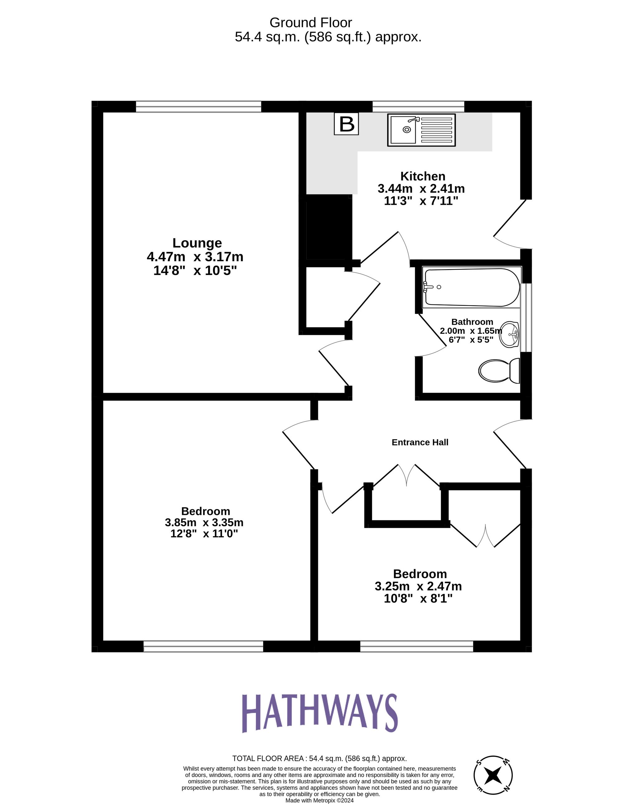 2 bed flat for sale in Thornhill Road, Cwmbran - Property Floorplan