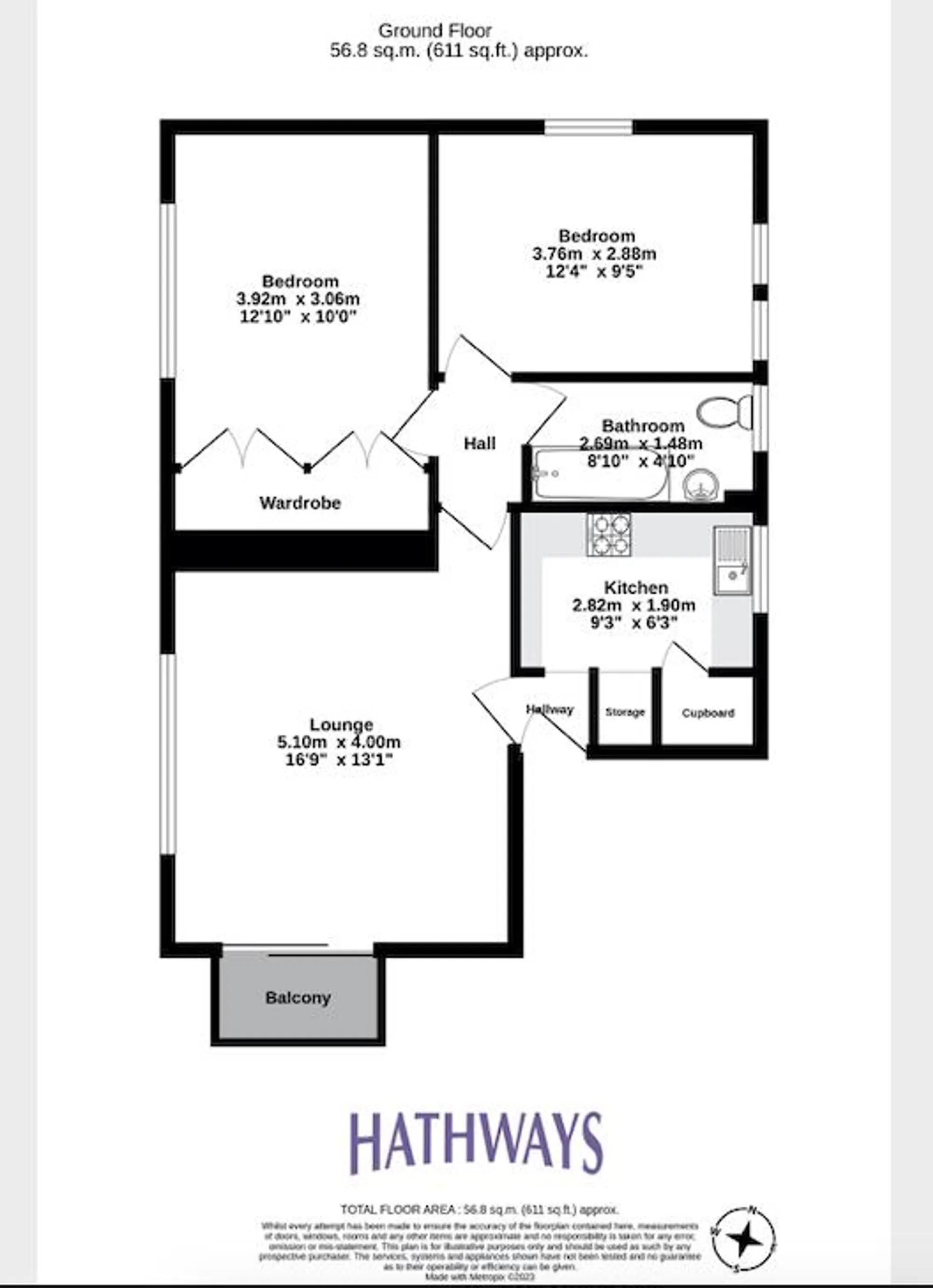 2 bed flat to rent in Edlogan Way, Cwmbran - Property Floorplan