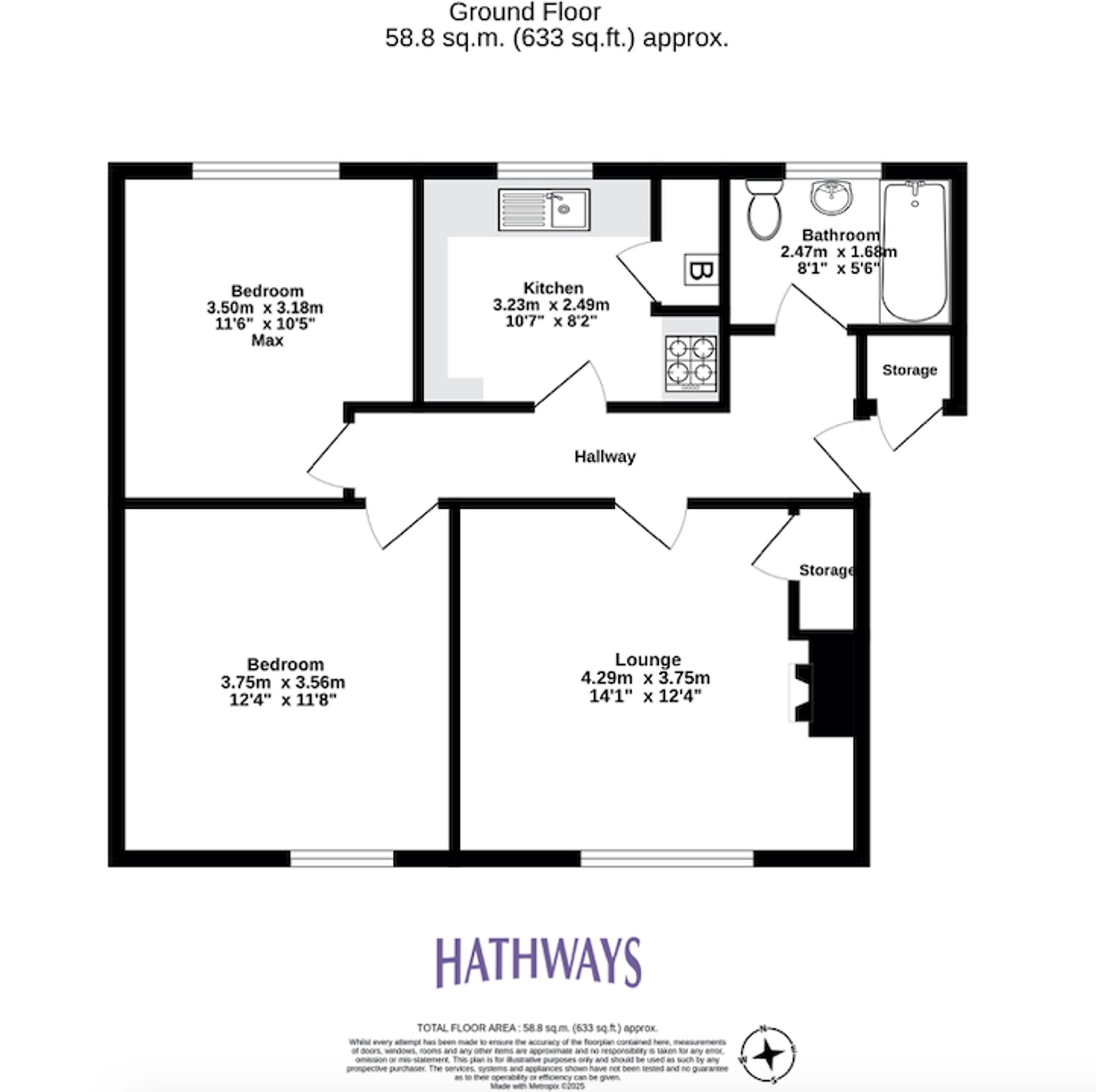 2 bed flat for sale in Gloucester Court, Newport - Property Floorplan