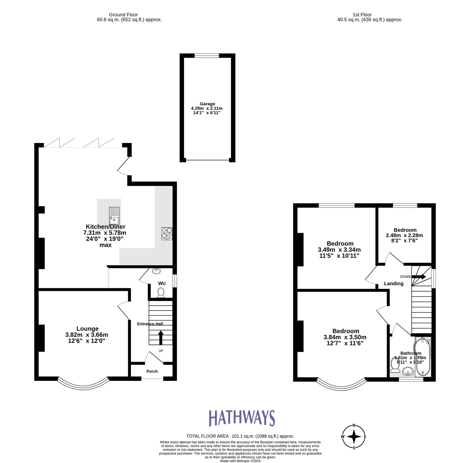 3 bed semi-detached house for sale in Badminton Road, Newport - Property Floorplan