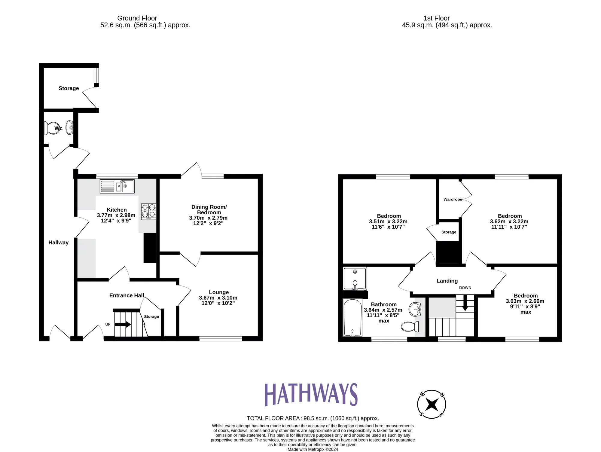 3 bed terraced house for sale in Court Farm Road, Cwmbran - Property Floorplan