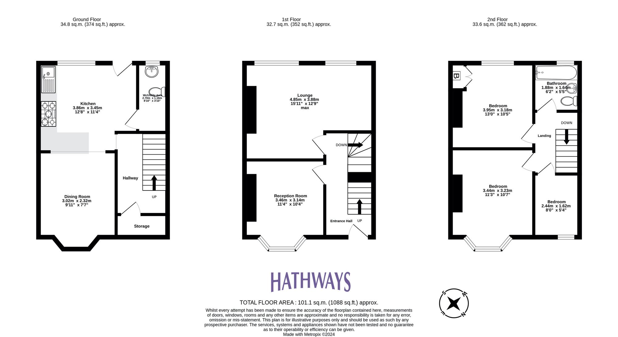 3 bed terraced house for sale in Jackson Place, Newport - Property Floorplan