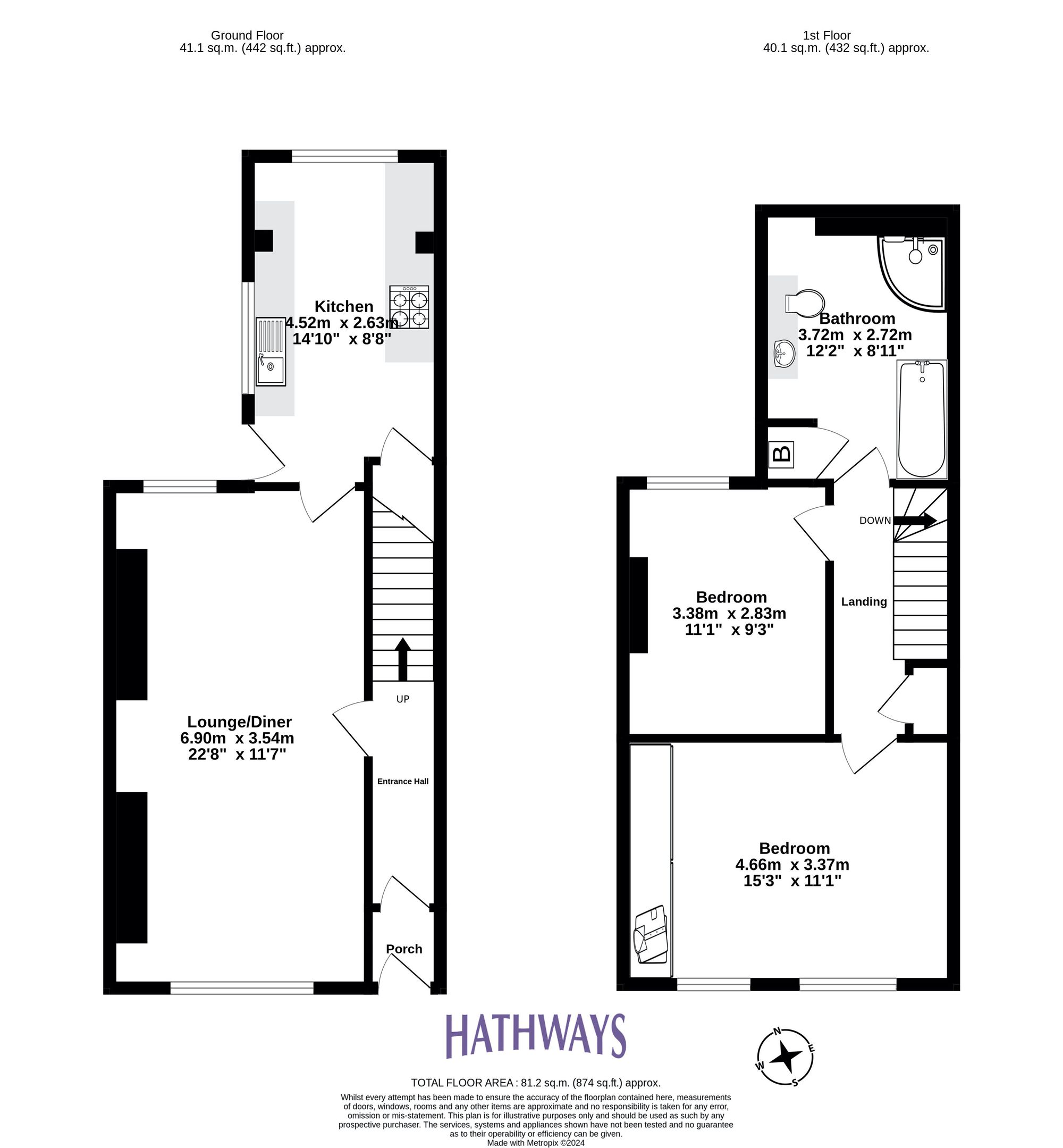 2 bed terraced house for sale in Mount Pleasant Road, Cwmbran - Property Floorplan