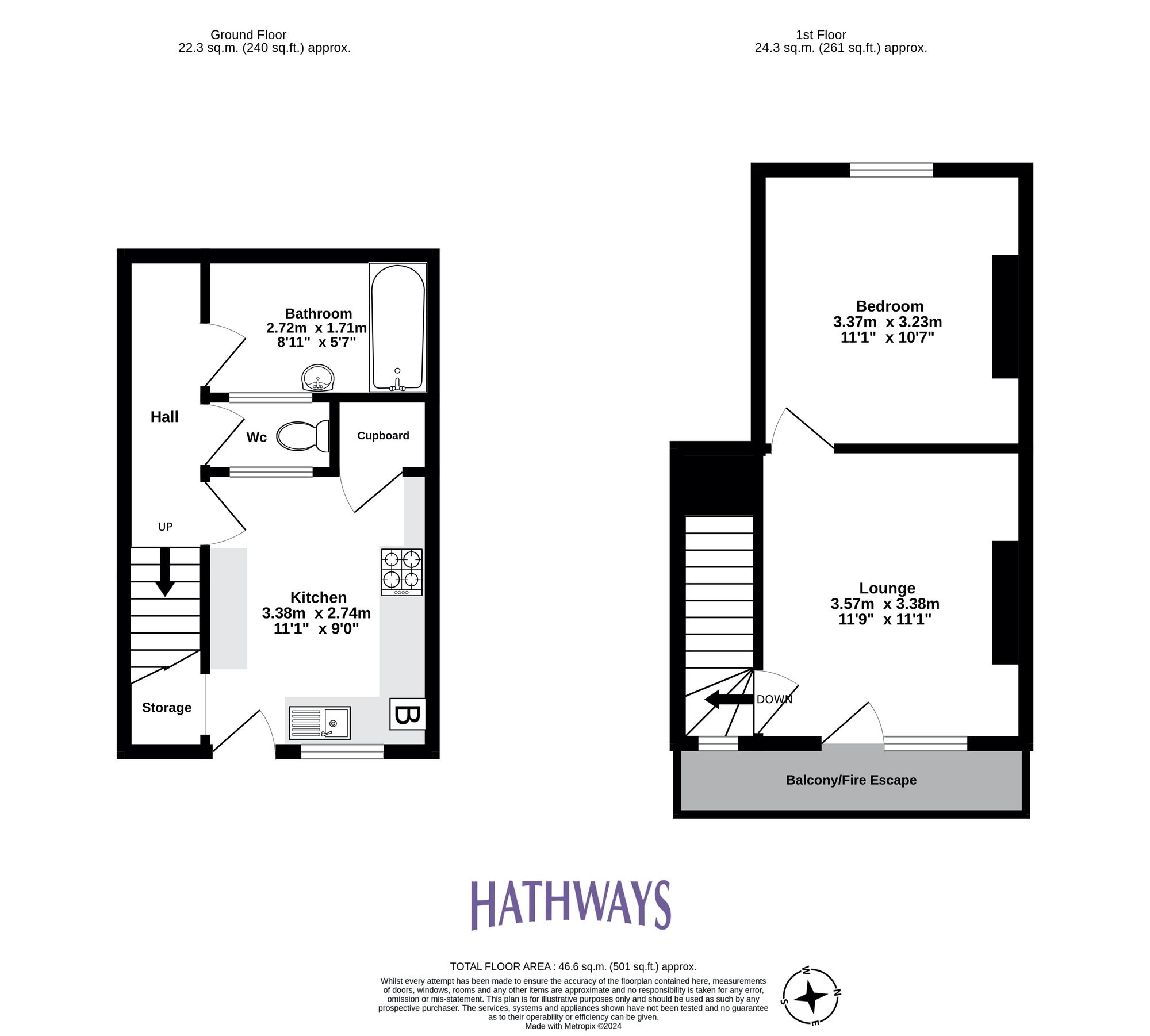 1 bed flat for sale in Commercial Street, Pontypool - Property Floorplan