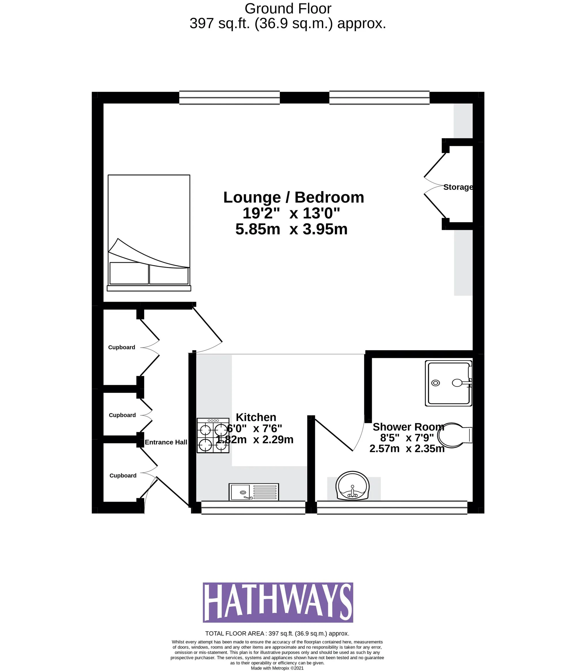 1 bed flat for sale in Monmouth House, Cwmbran - Property Floorplan